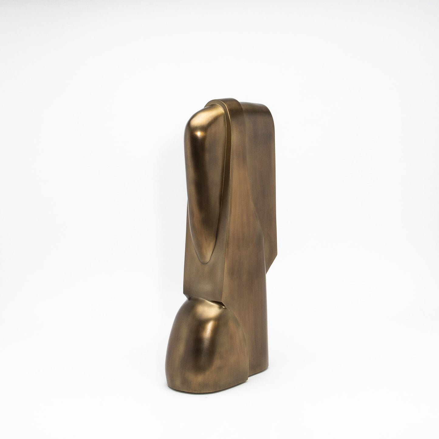 Modern Abstract Sculpture in Bronze Patina Brass by Patrick Coard Paris