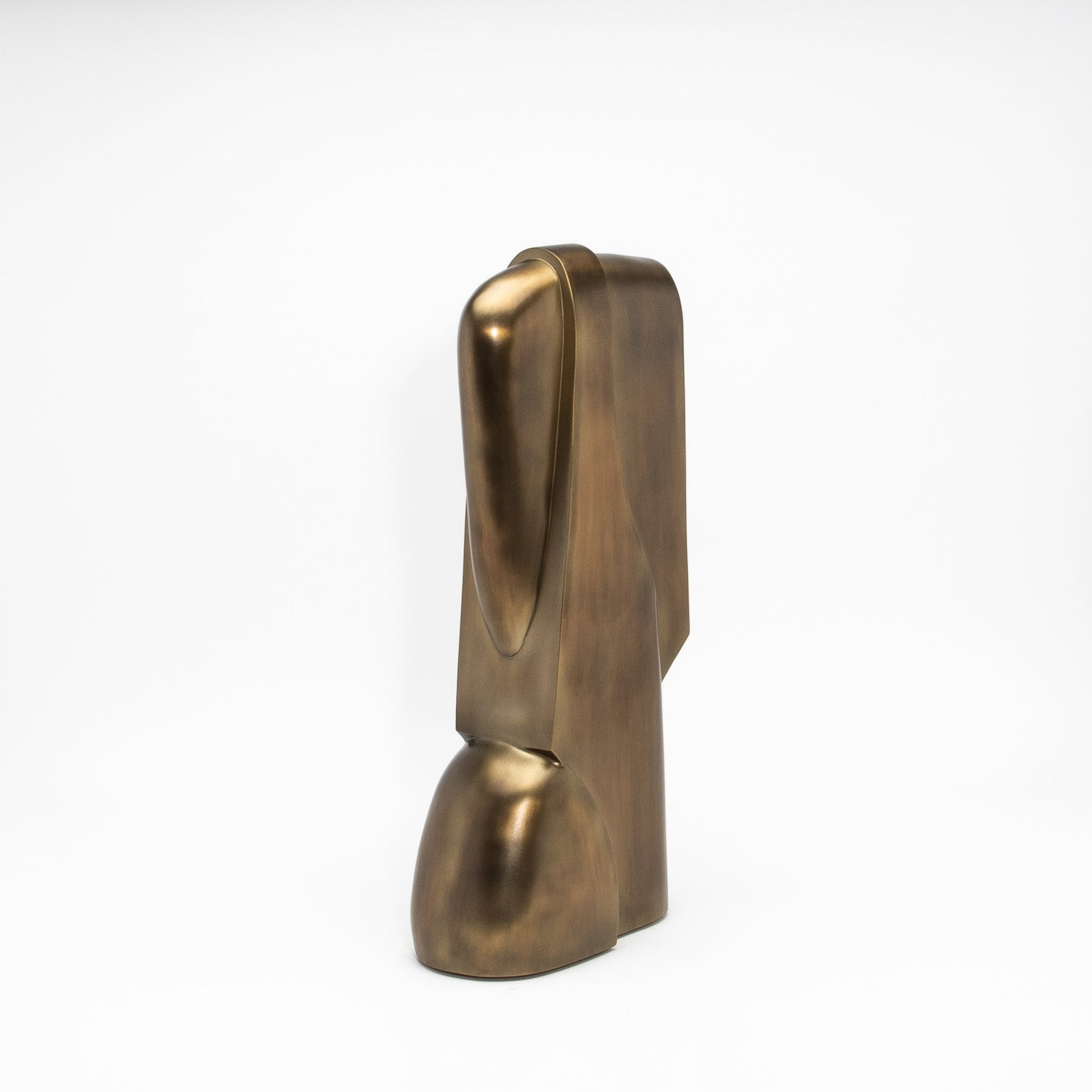 Modern Abstract Sculpture in Bronze Patina Brass by Patrick Coard Paris