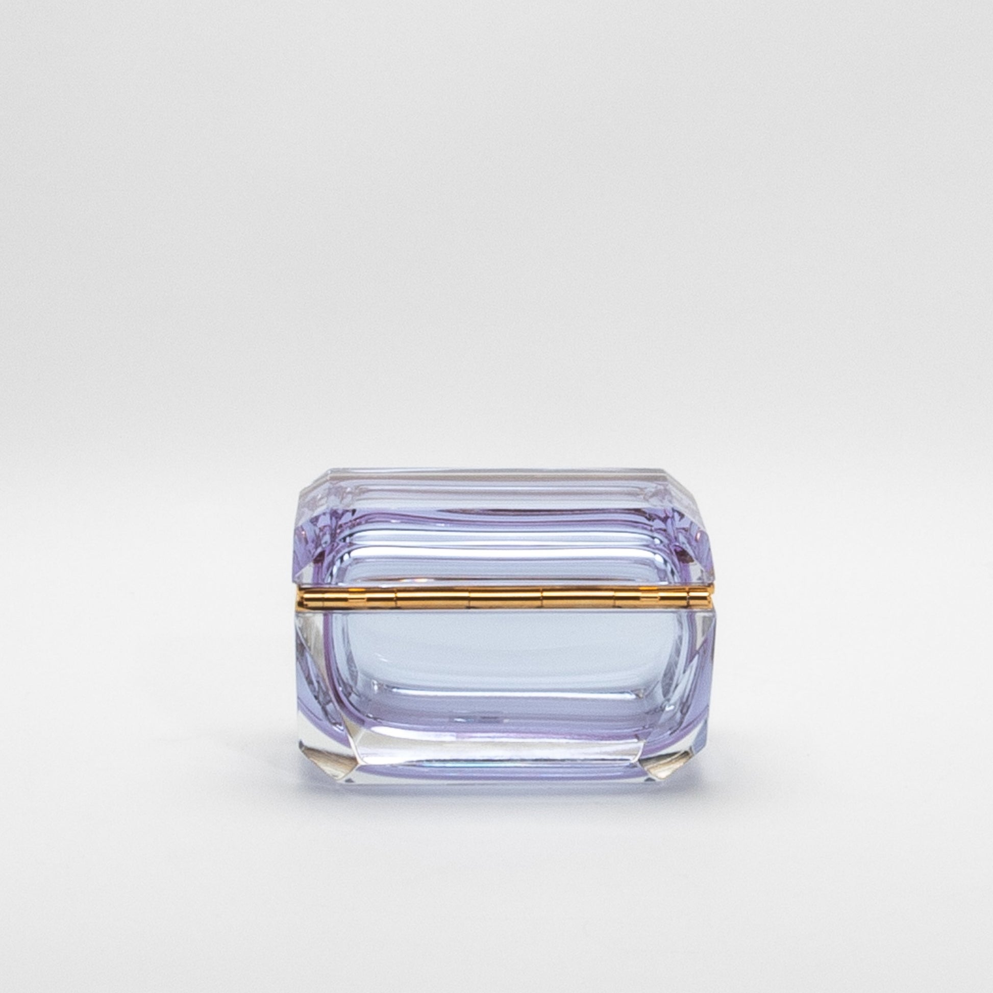 Murano Box with Edges and Brass Fittings in Alexanderite