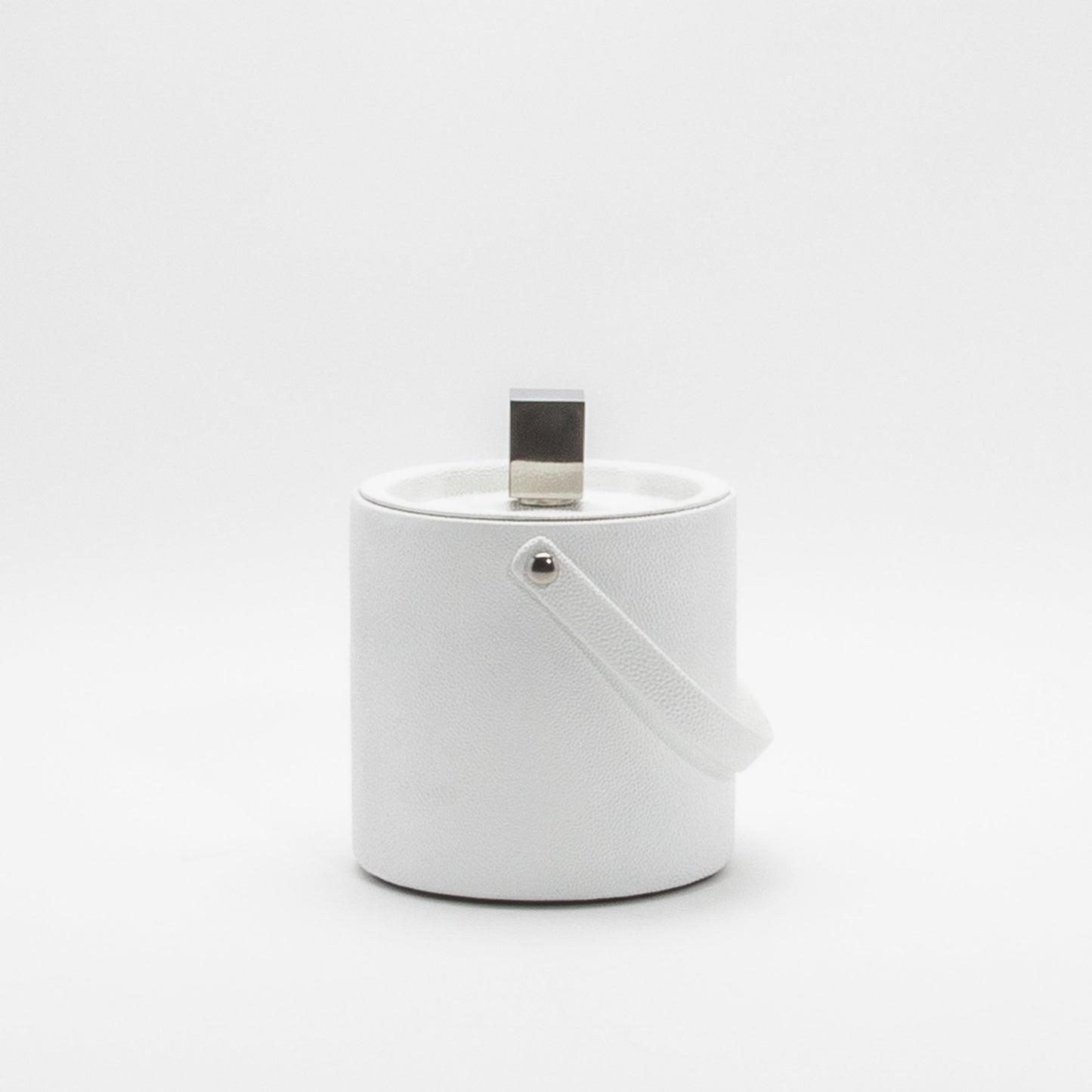 Ice Bucket in White Shagreen with Stainless Steel by KIFU Paris