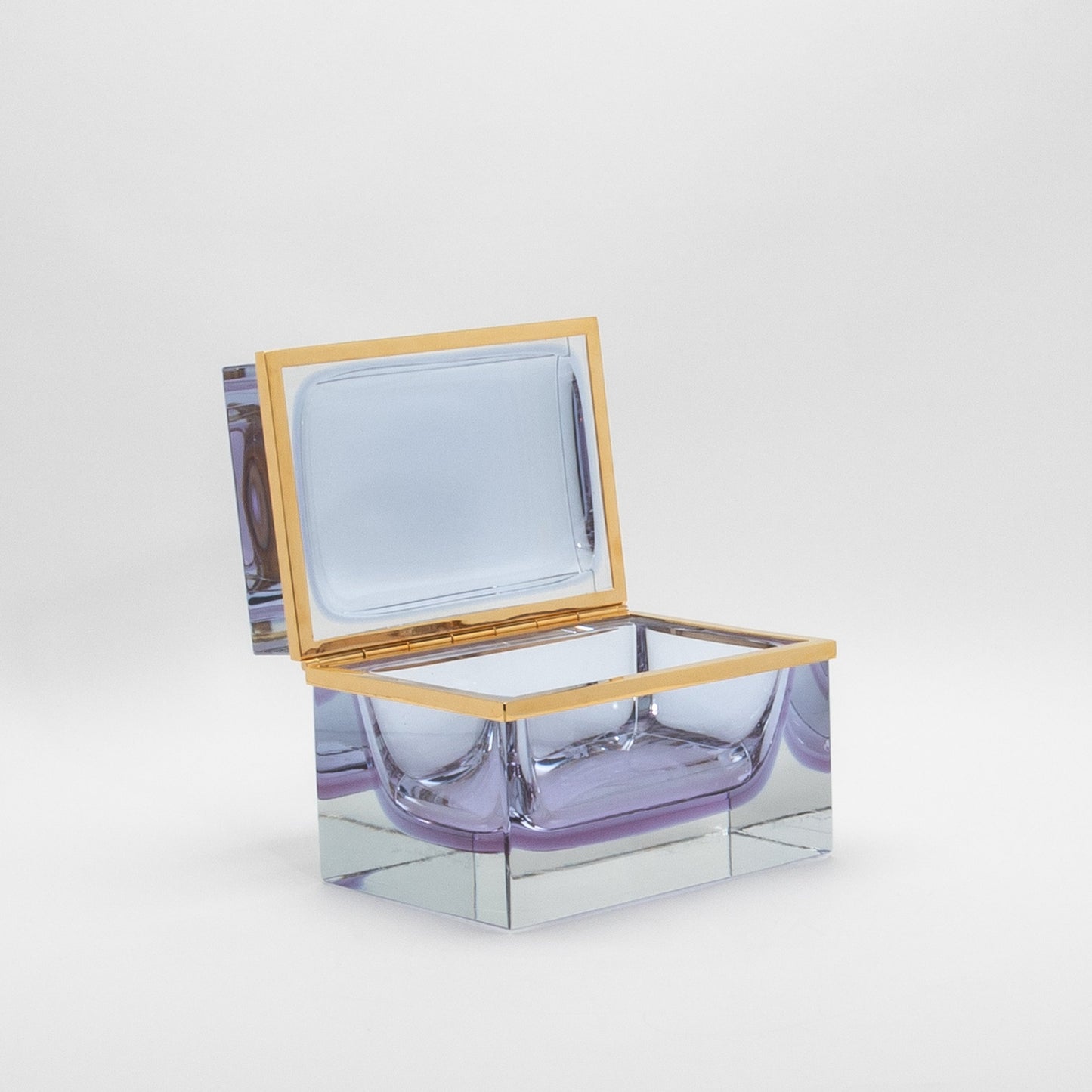 Murano Box with Brass Fittings in Alexandrite