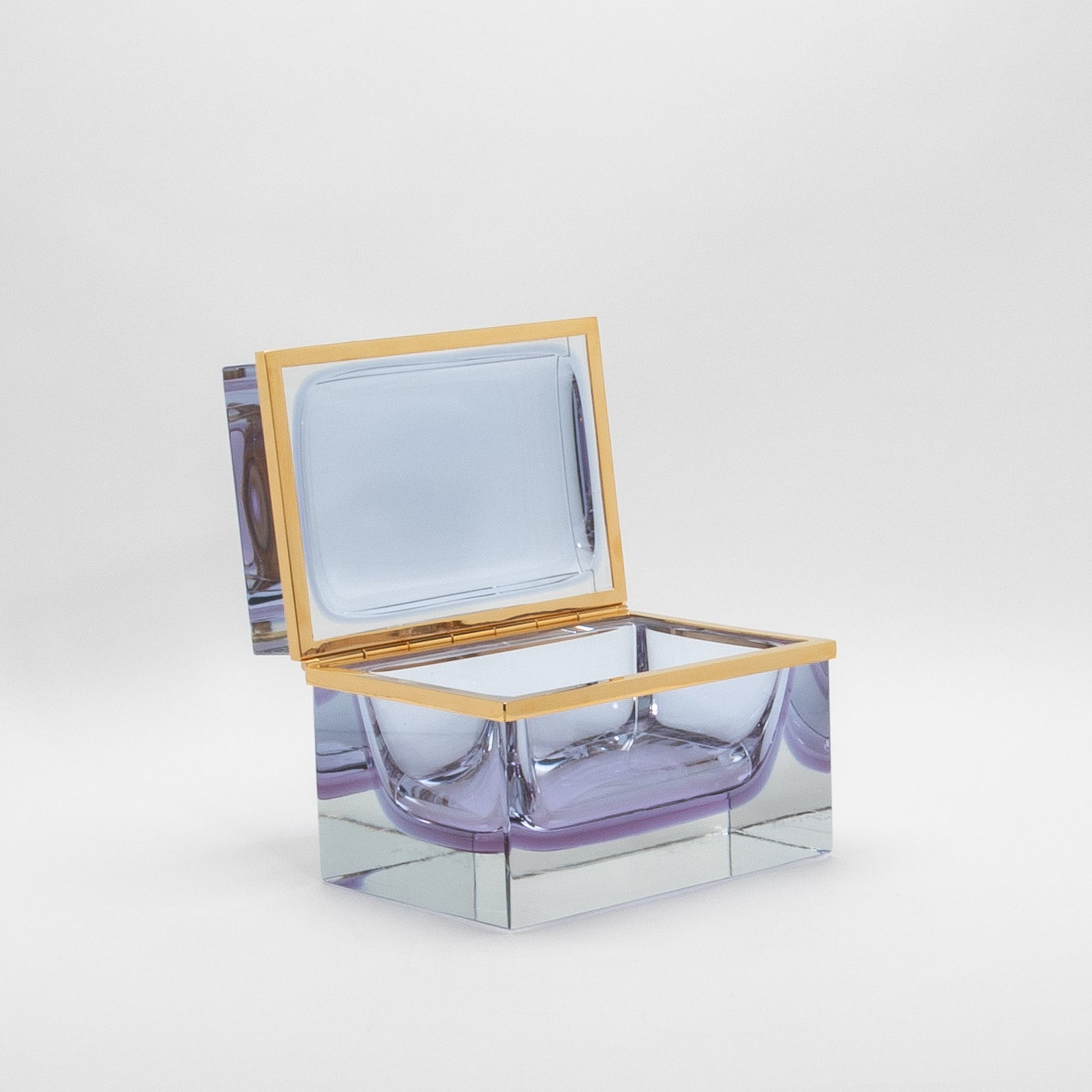 Murano Box with Brass Fittings in Alexandrite
