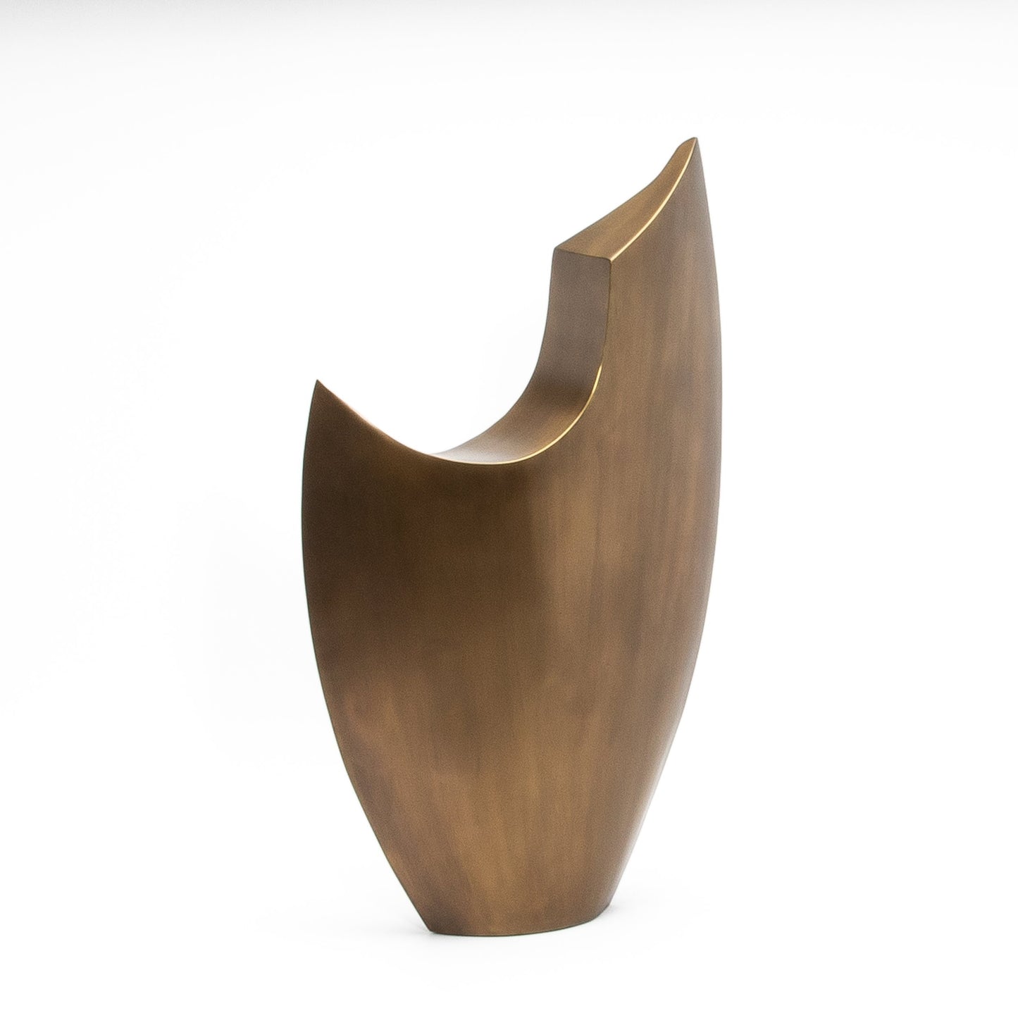 Modern Abstract Sculpture in Bronze Patina Brass by Patrick Coard Paris