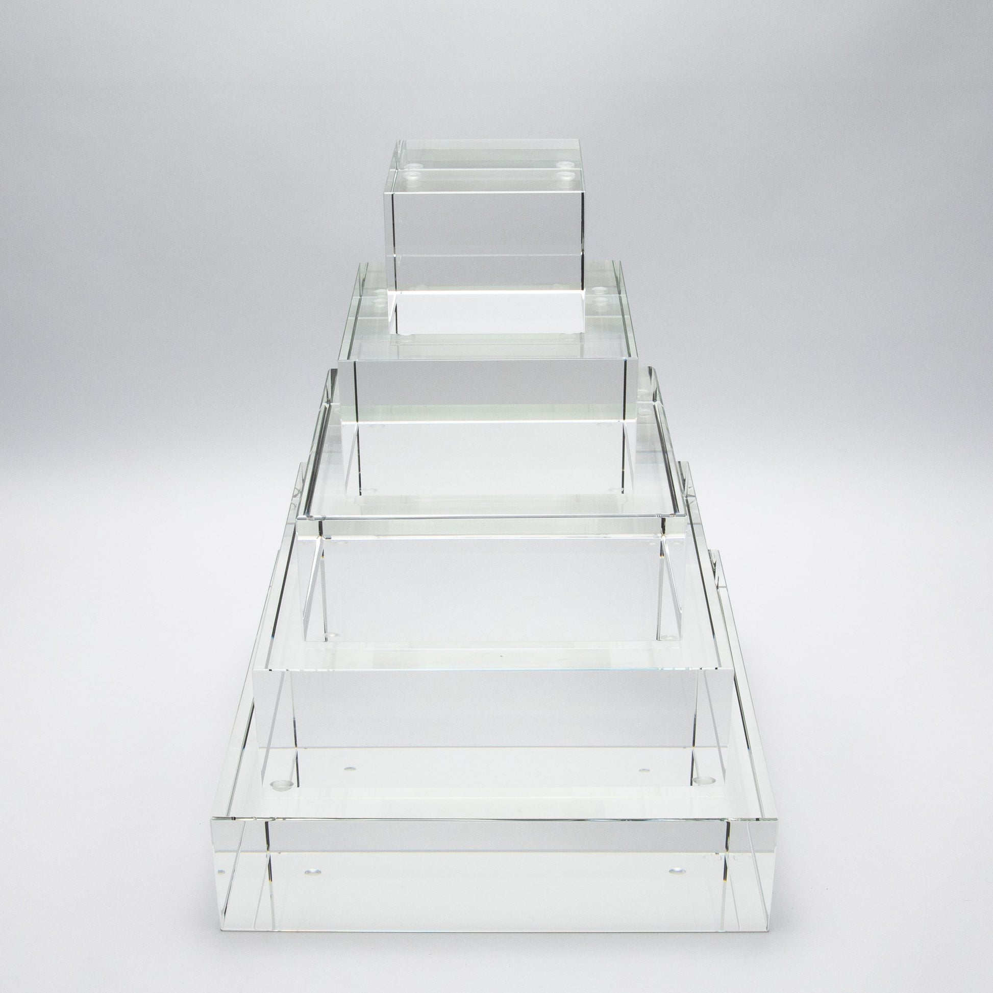 Clear Crystal Glass Base Riser by KA Glass