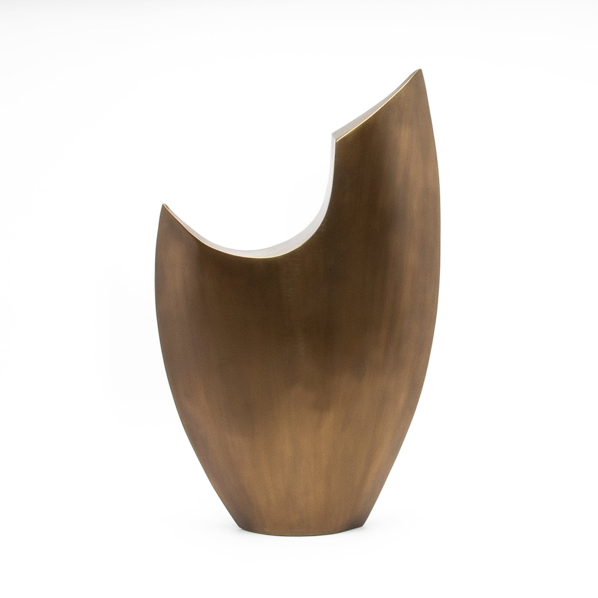 Modern Abstract Sculpture in Bronze Patina Brass by Patrick Coard Paris