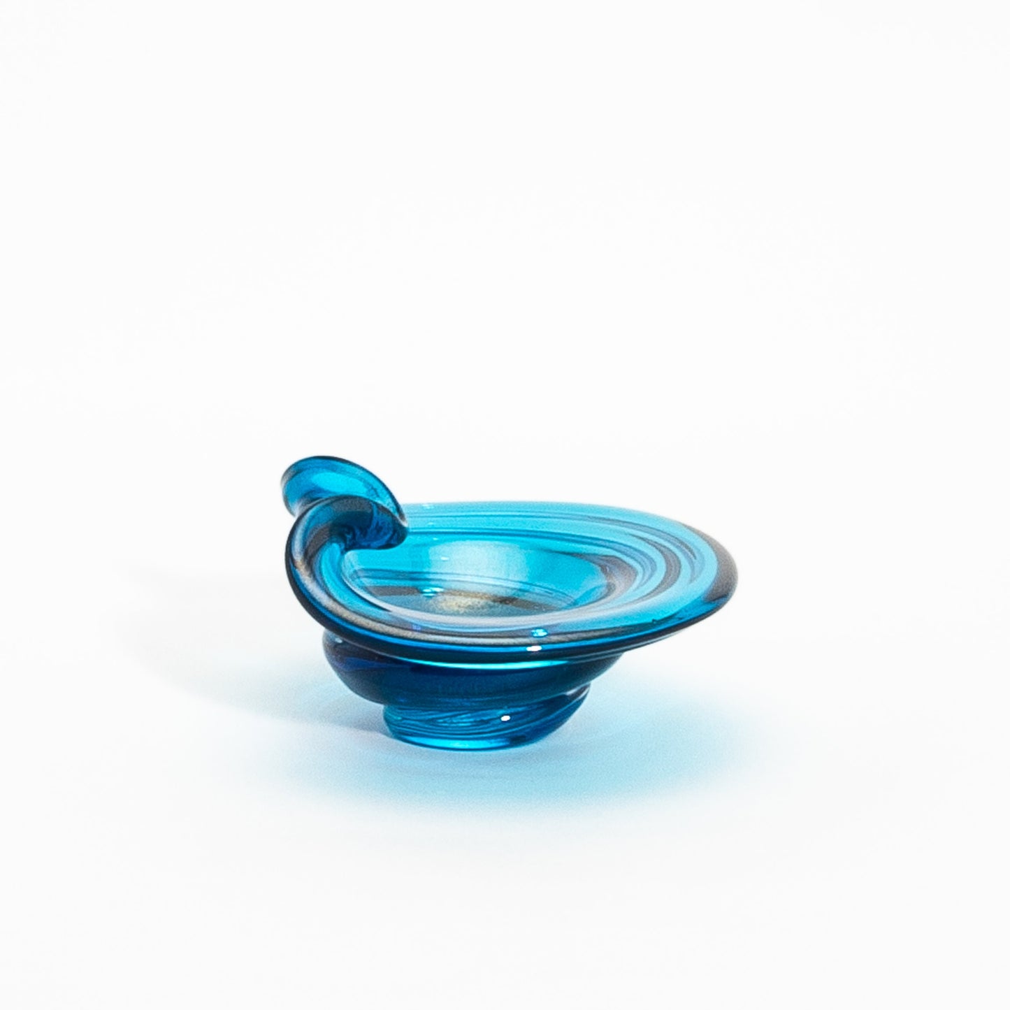 Murano Dish in Aqua Blue with 24-Karat Gold Flecks