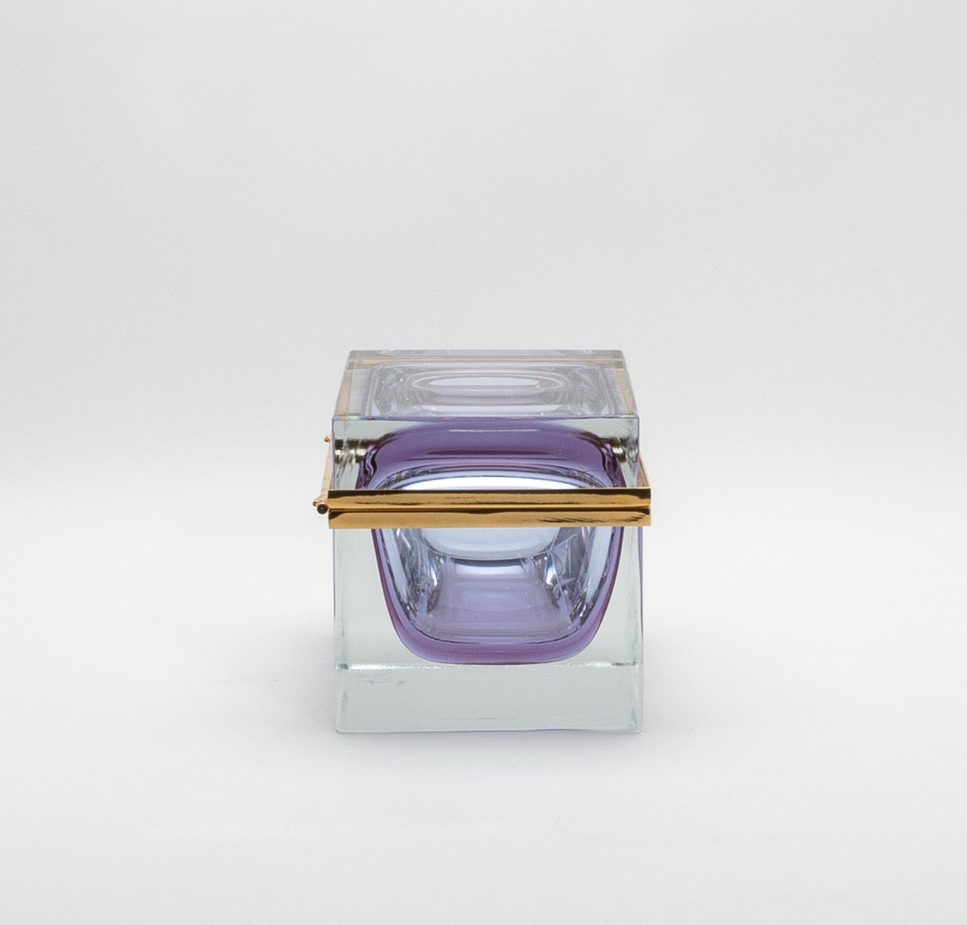 Murano Box with Brass Fittings in Alexandrite