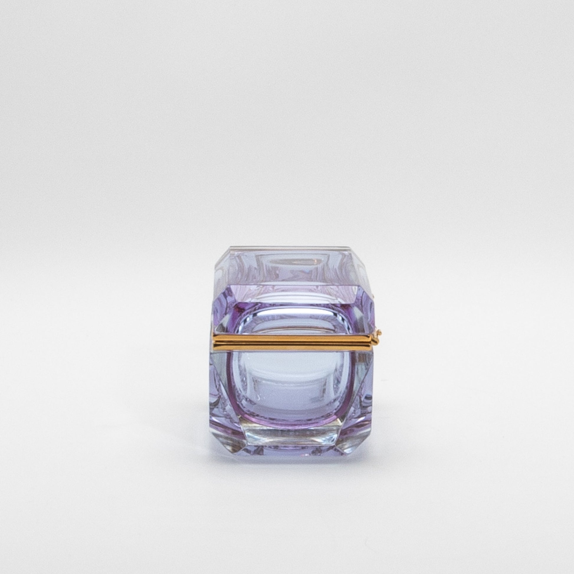 Murano Box with Edges and Brass Fittings in Alexanderite