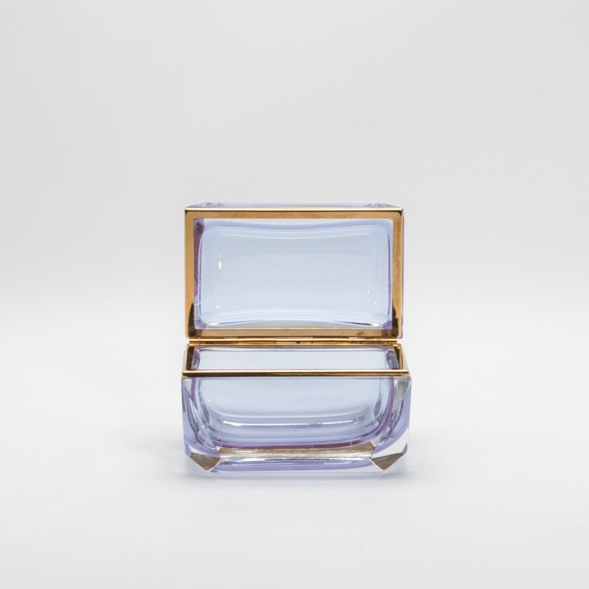 Murano Box with Edges and Brass Fittings in Alexanderite