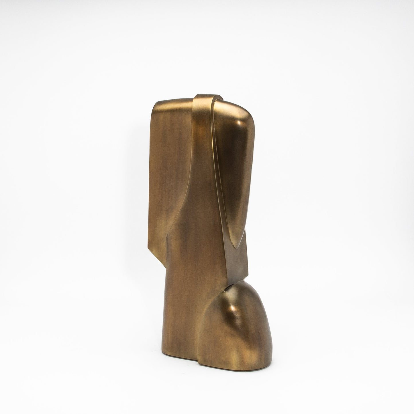 Modern Abstract Sculpture in Bronze Patina Brass by Patrick Coard Paris