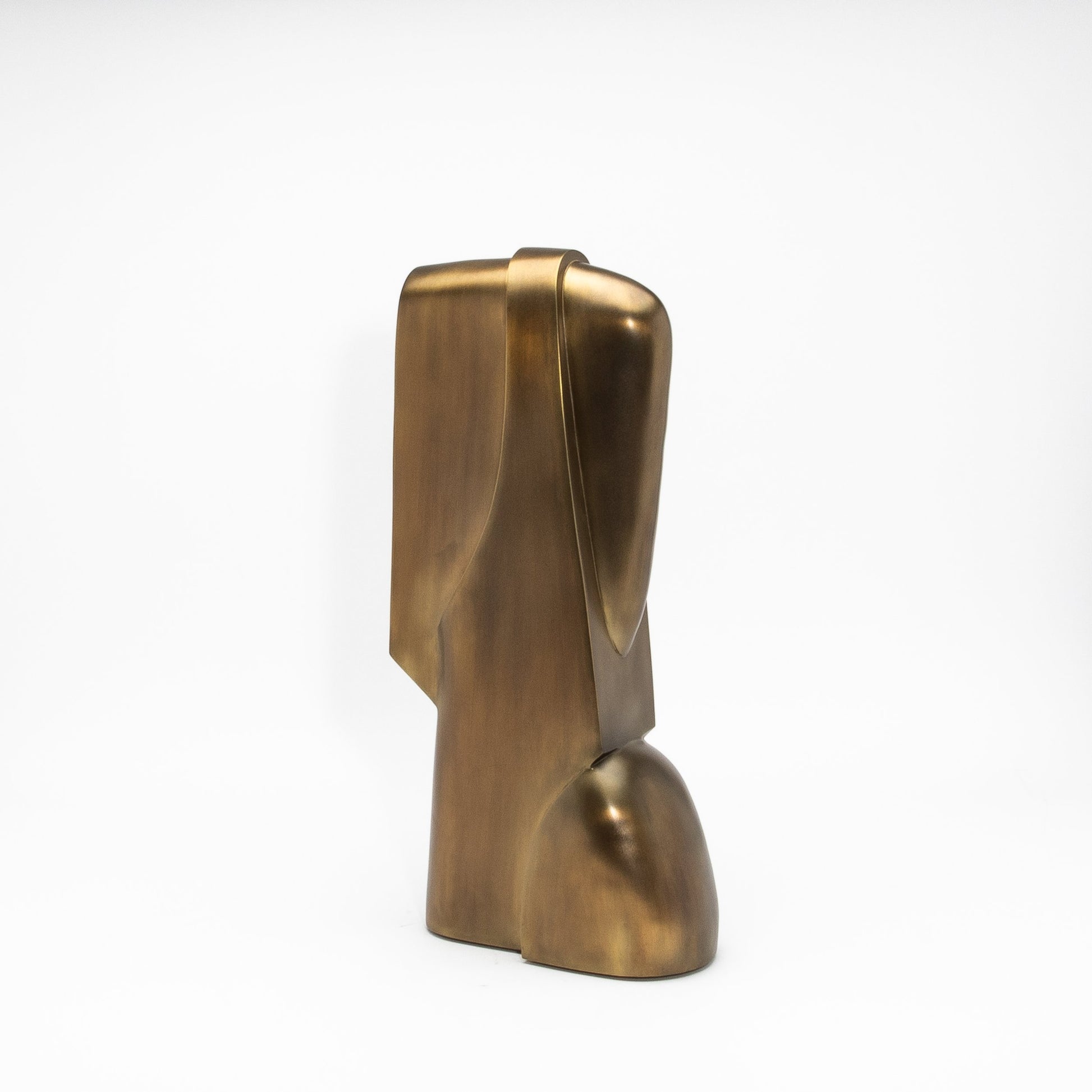 Modern Abstract Sculpture in Bronze Patina Brass by Patrick Coard Paris