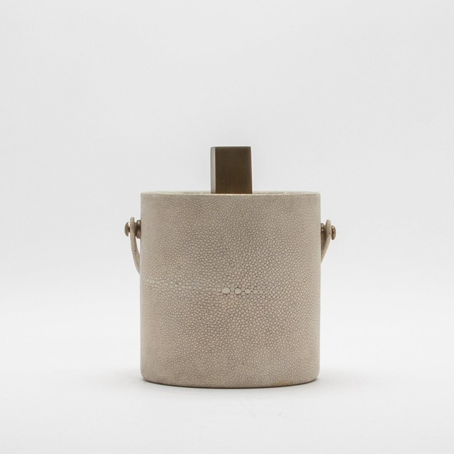 Ice Bucket in Cream Shagreen with Brass by KIFU Paris