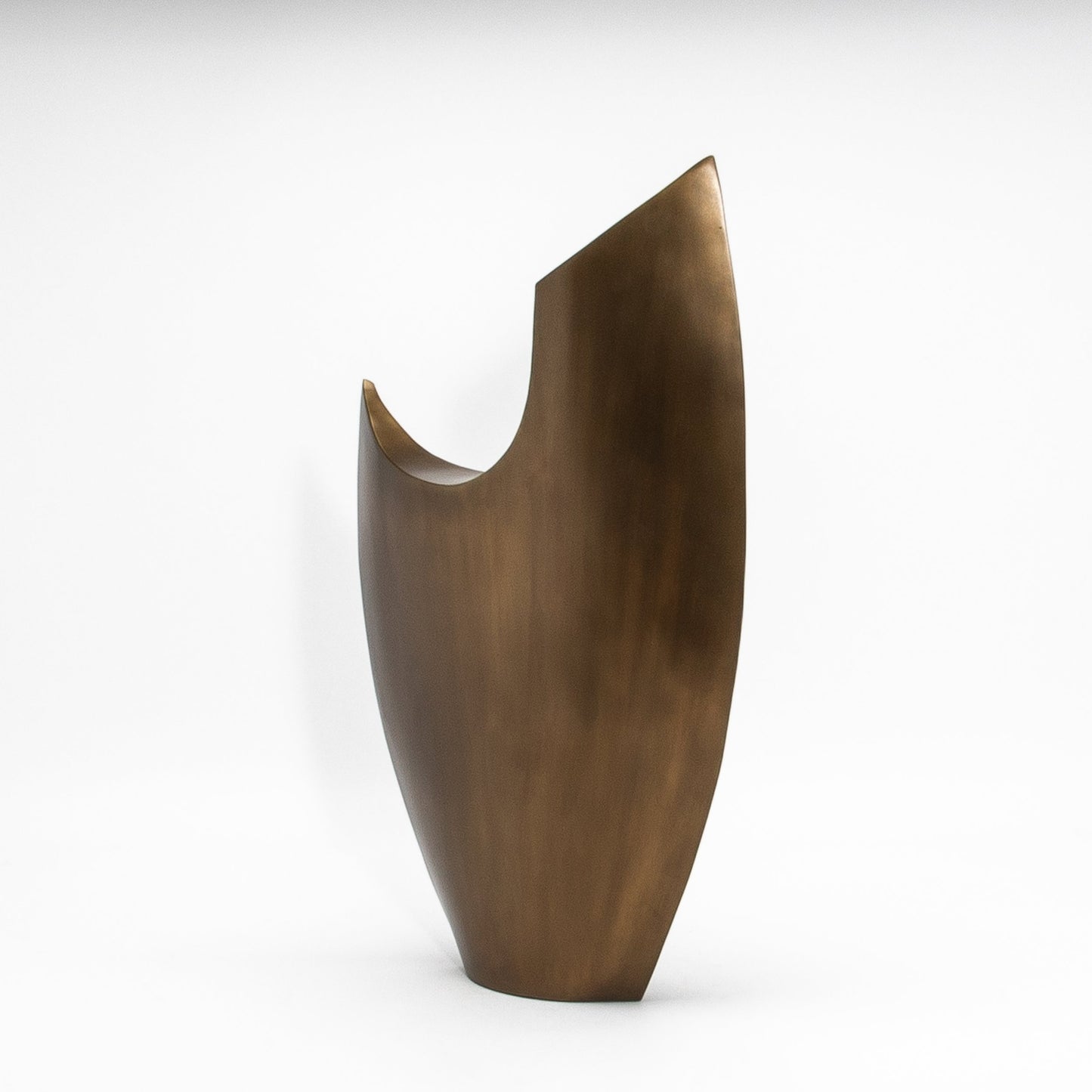 Modern Abstract Sculpture in Bronze Patina Brass by Patrick Coard Paris