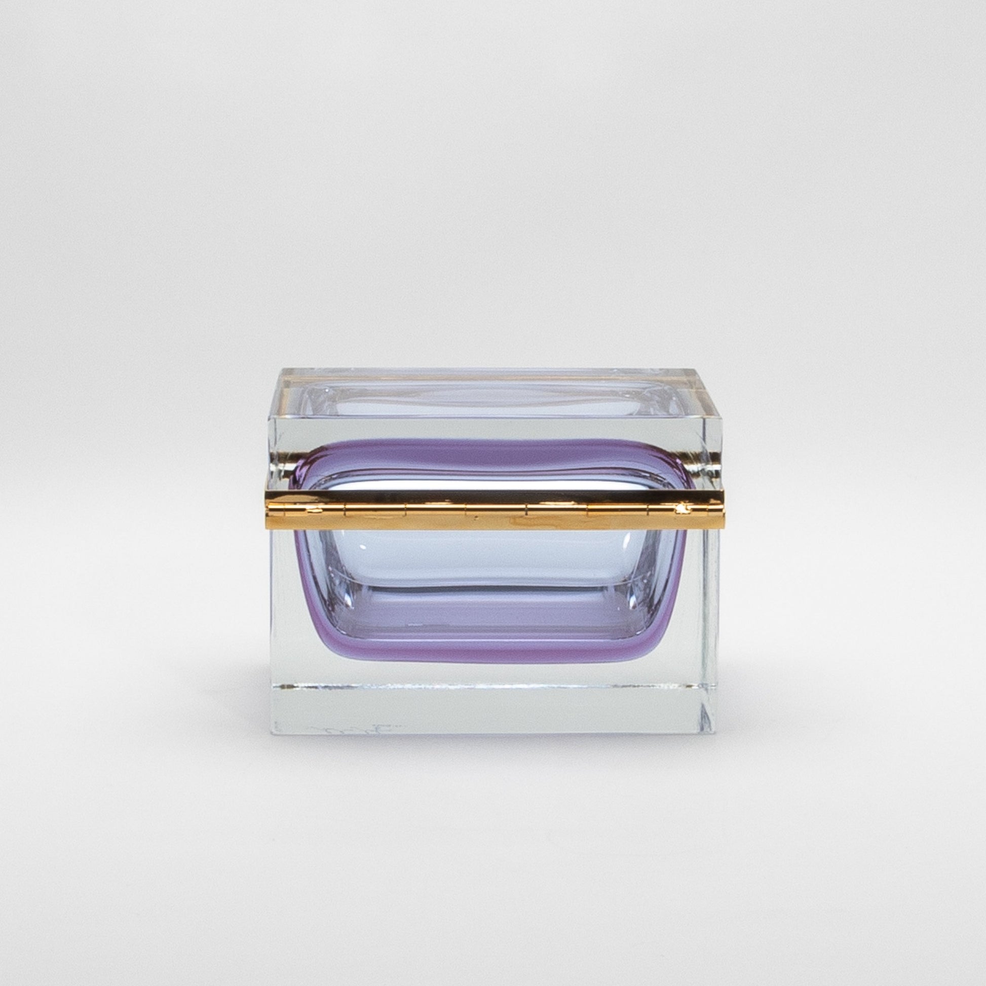 Murano Box with Brass Fittings in Alexandrite