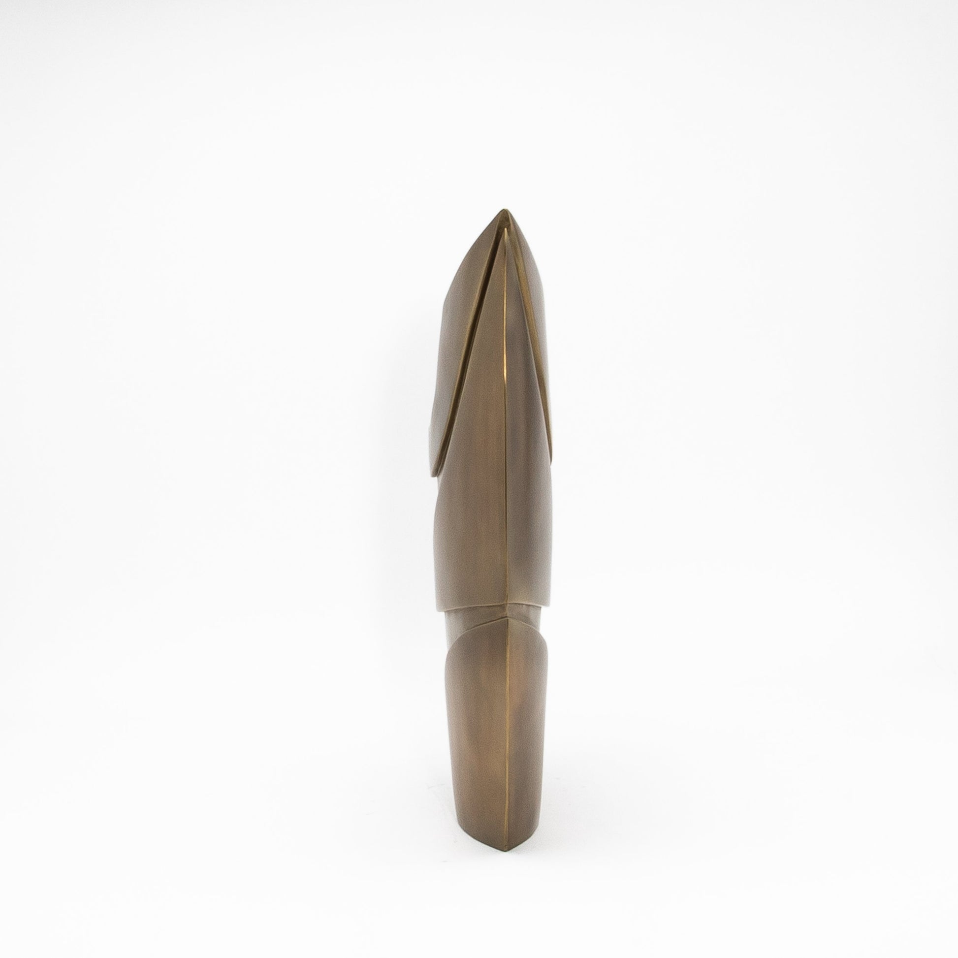 Modern Abstract Sculpture in Bronze Patina Brass by Patrick Coard Paris