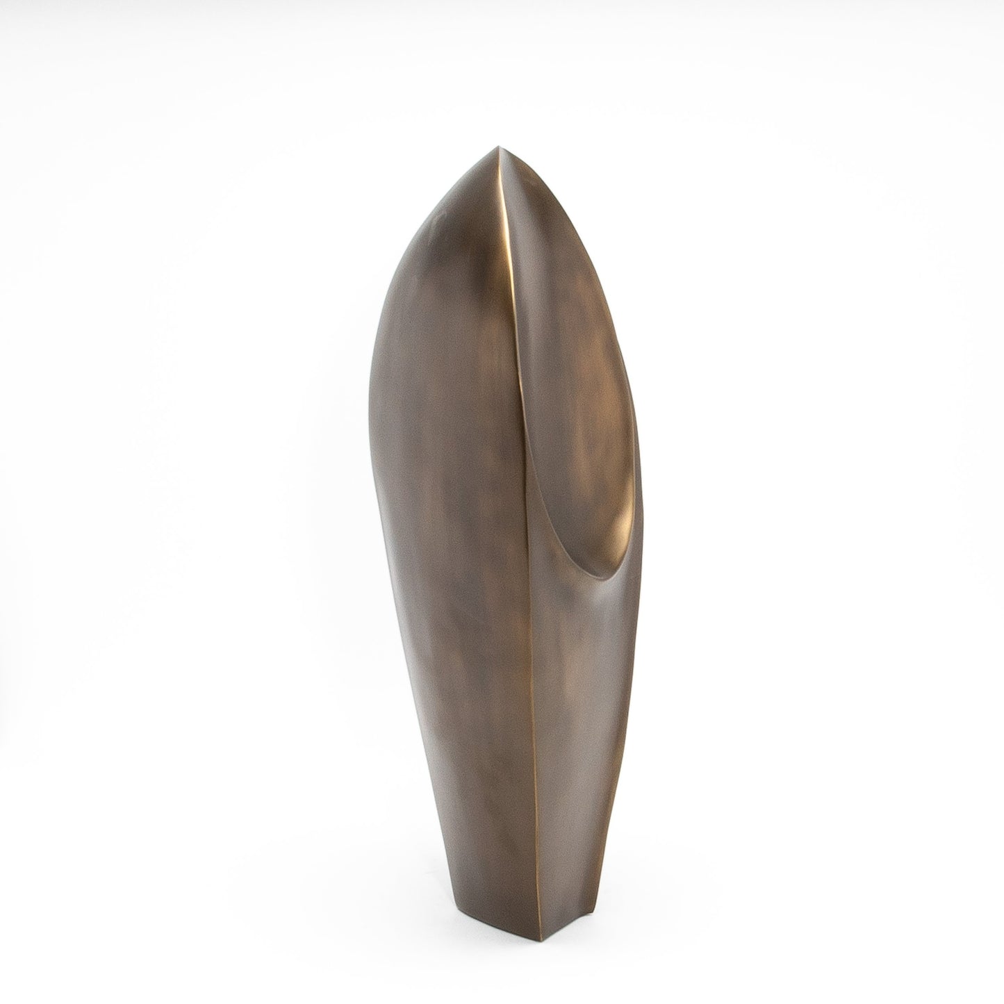 Modern Abstract Sculpture in Bronze Patina Brass by Patrick Coard Paris