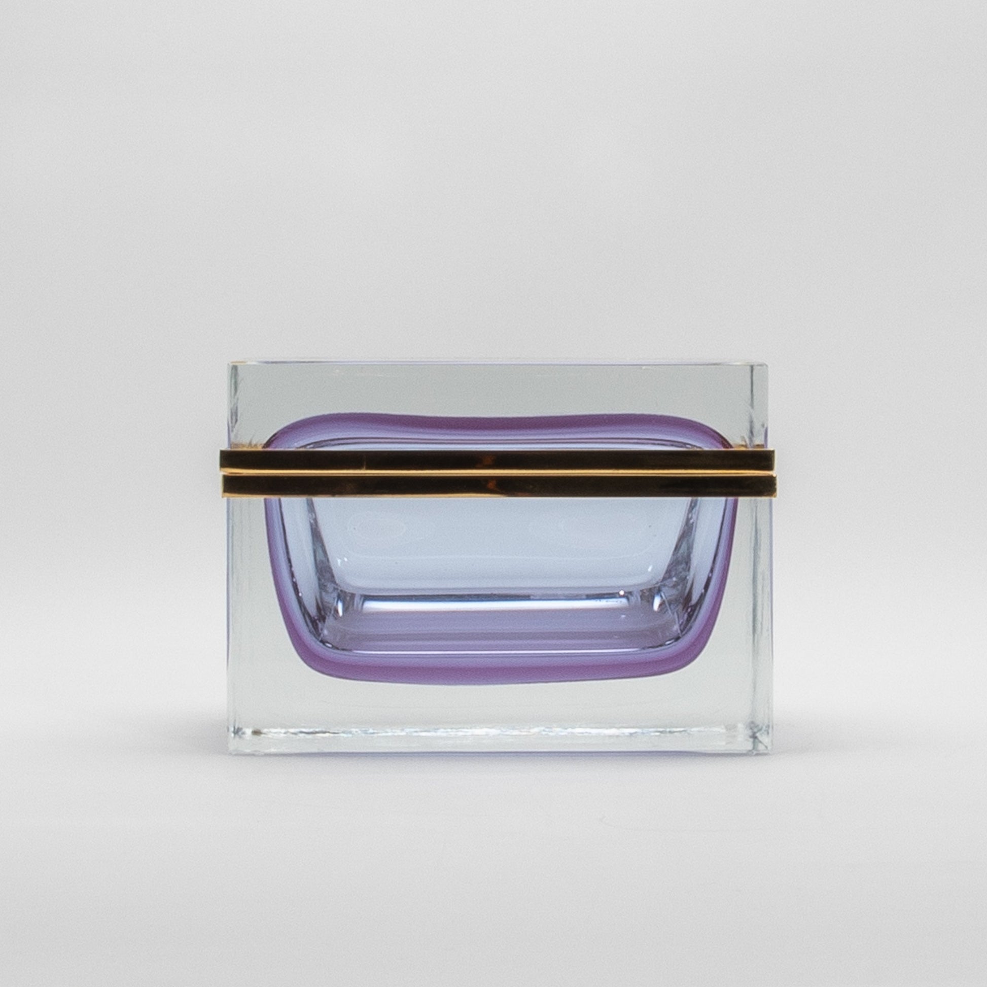 Murano Box with Brass Fittings in Alexandrite