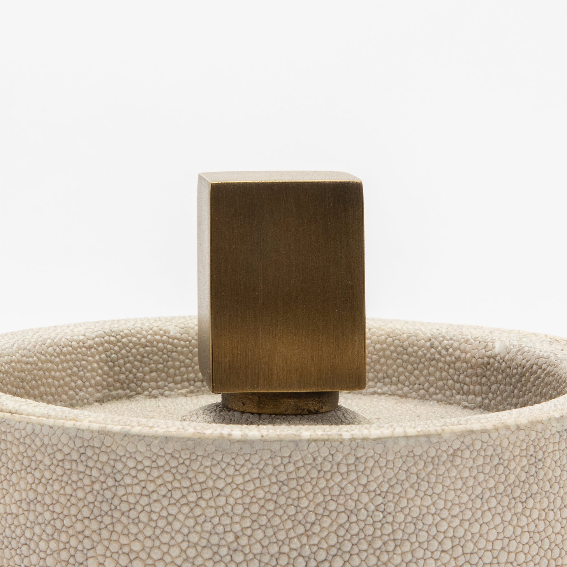 Ice Bucket in Cream Shagreen with Brass by KIFU Paris