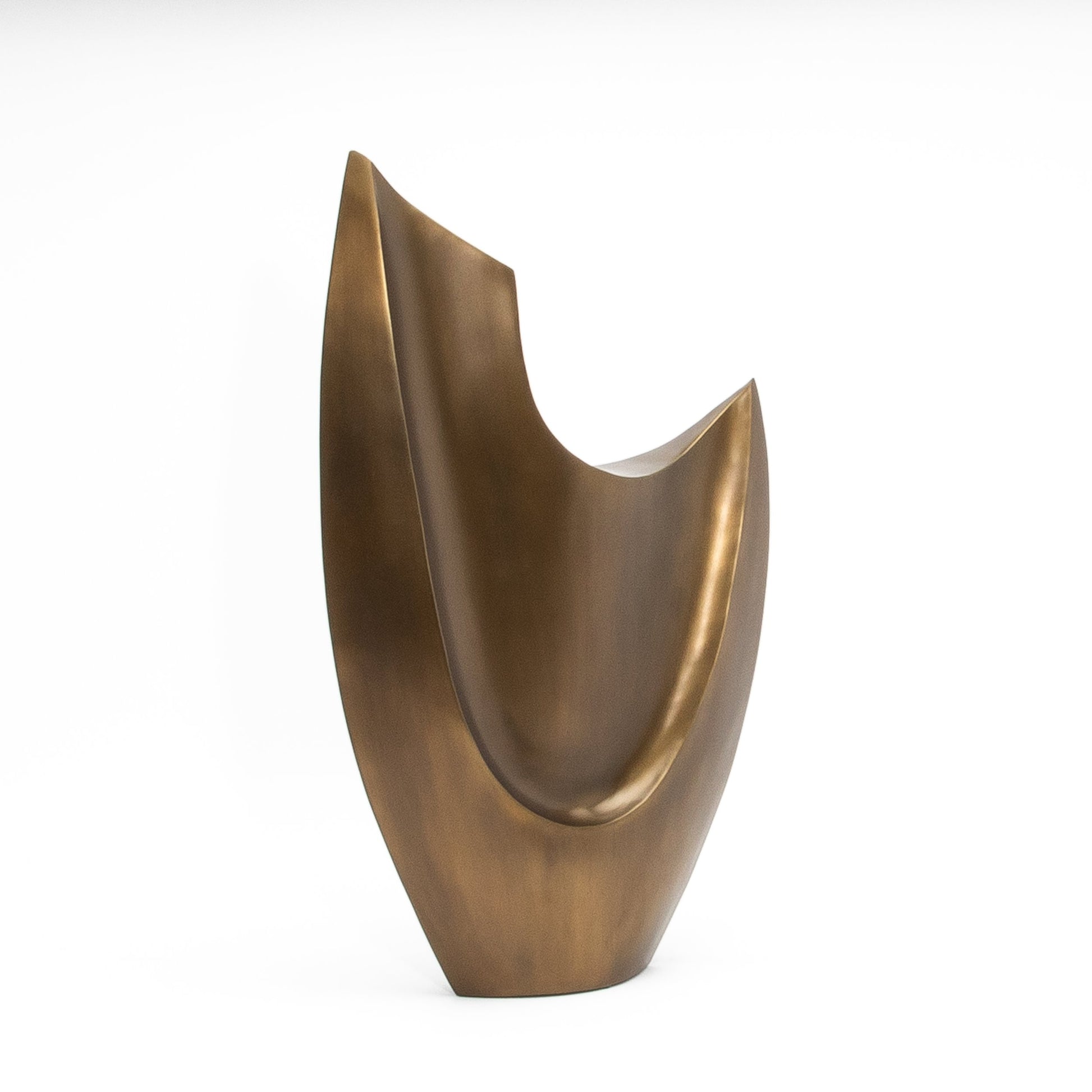 Modern Abstract Sculpture in Bronze Patina Brass by Patrick Coard Paris
