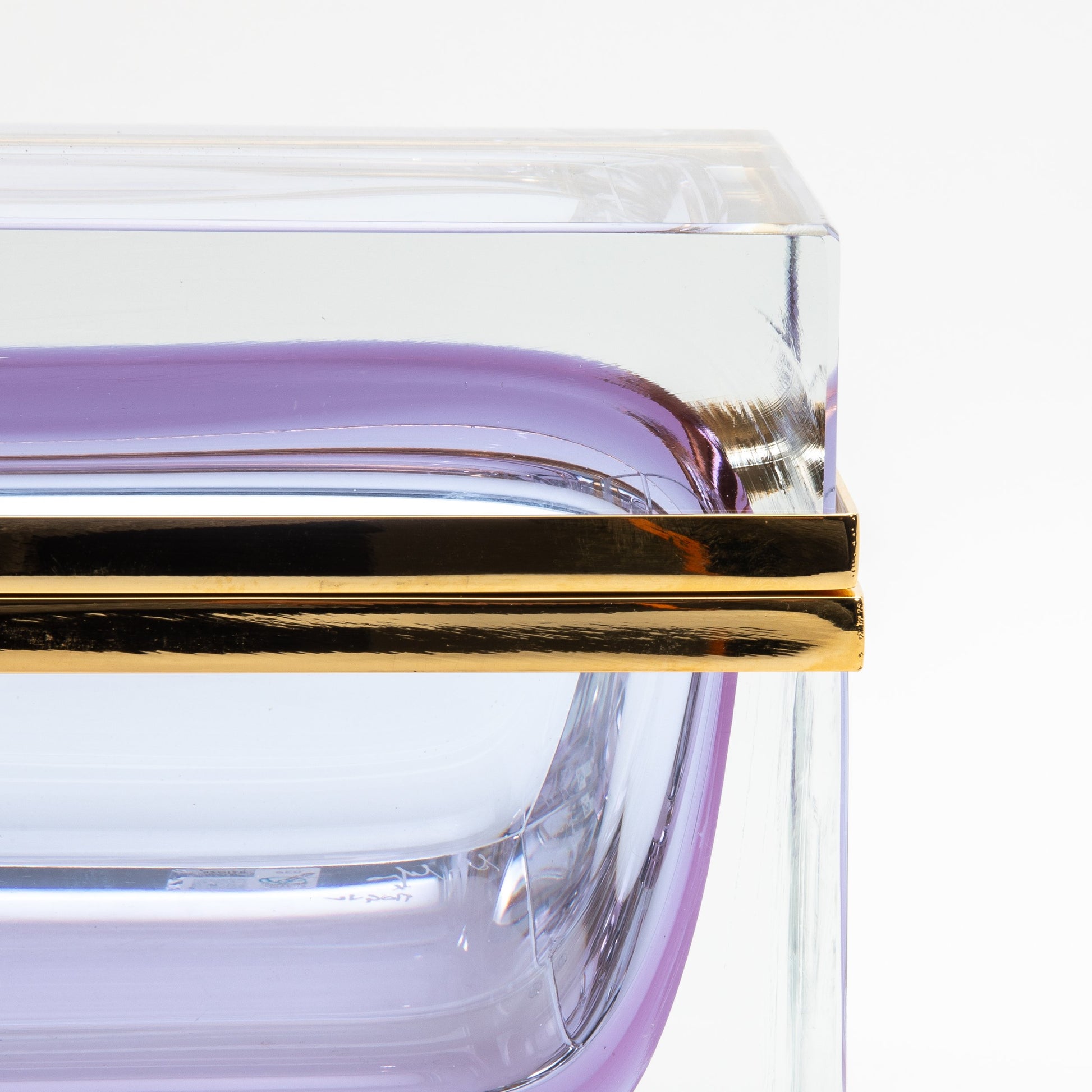Murano Box with Brass Fittings in Alexandrite