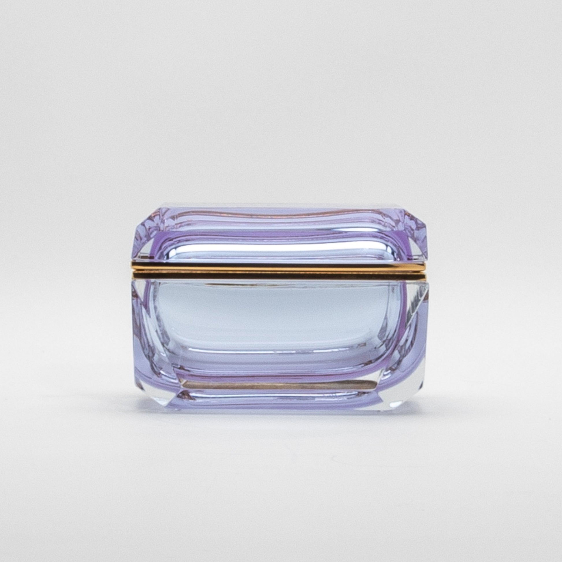 Murano Box with Edges and Brass Fittings in Alexanderite