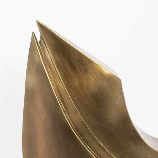 Modern Abstract Sculpture in Bronze Patina Brass by Patrick Coard Paris