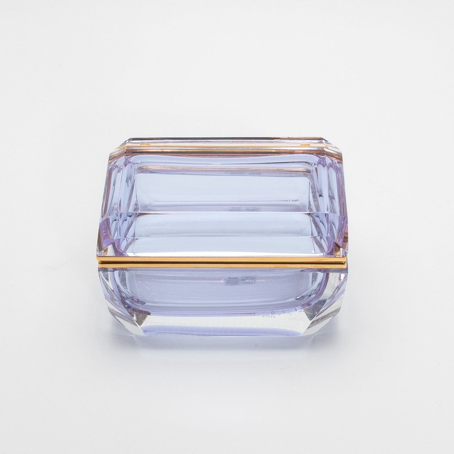 Murano Box with Edges and Brass Fittings in Alexanderite
