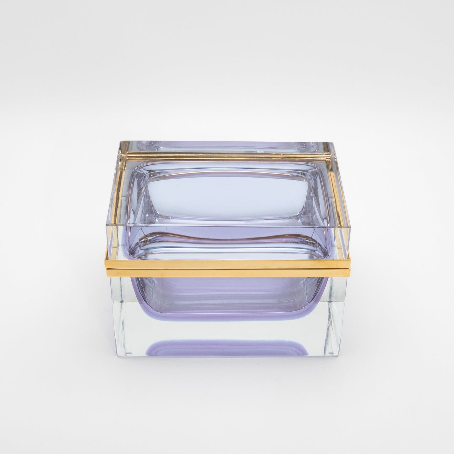 Murano Box with Brass Fittings in Alexandrite