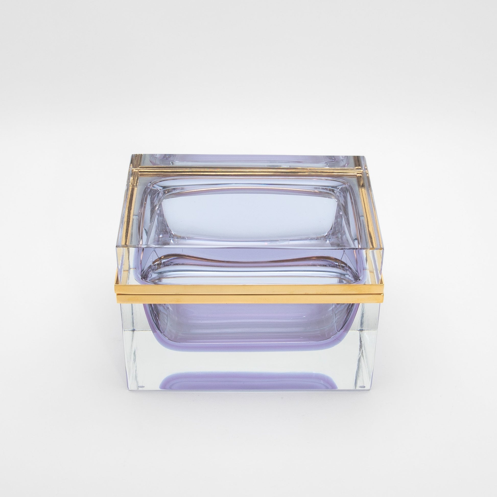 Murano Box with Brass Fittings in Alexandrite