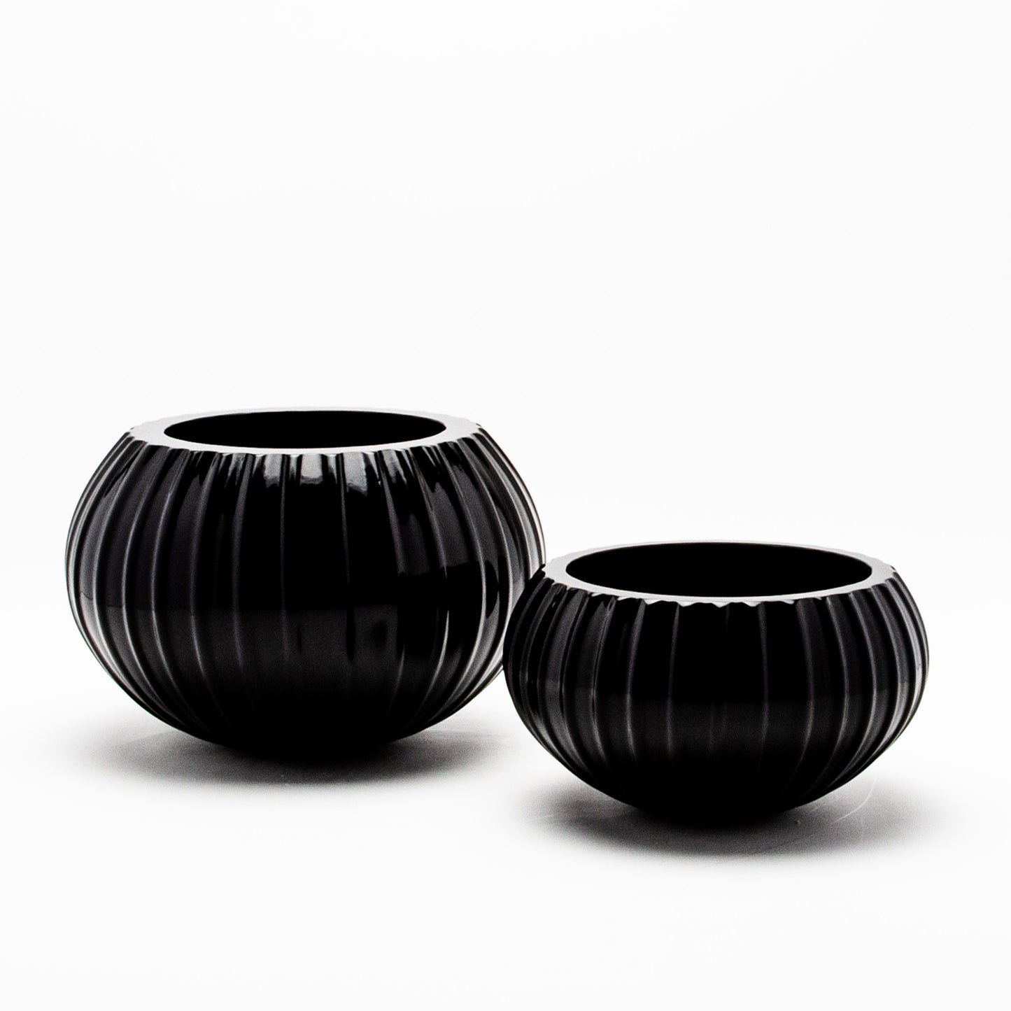 Hand-Blown Murano Modern Bowl in Onyx Black