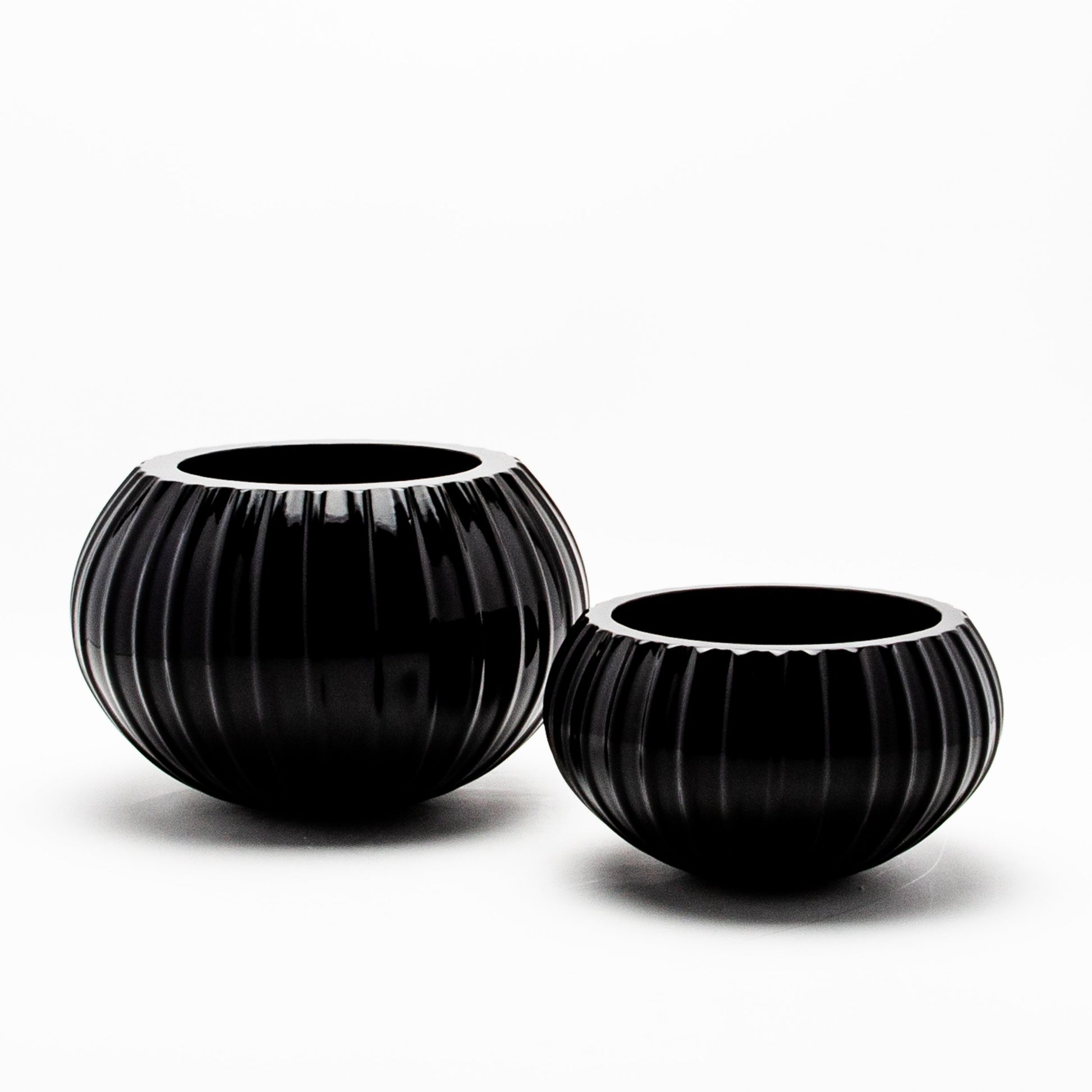 Hand-Blown Murano Modern Bowl in Onyx Black