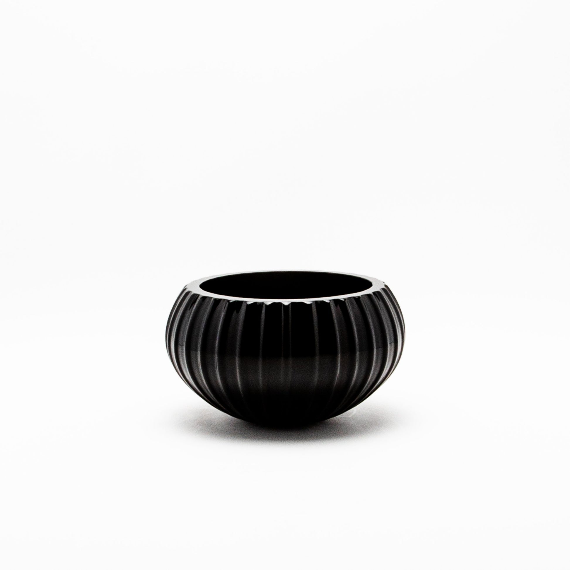 Hand-Blown Murano Modern Bowl in Onyx Black
