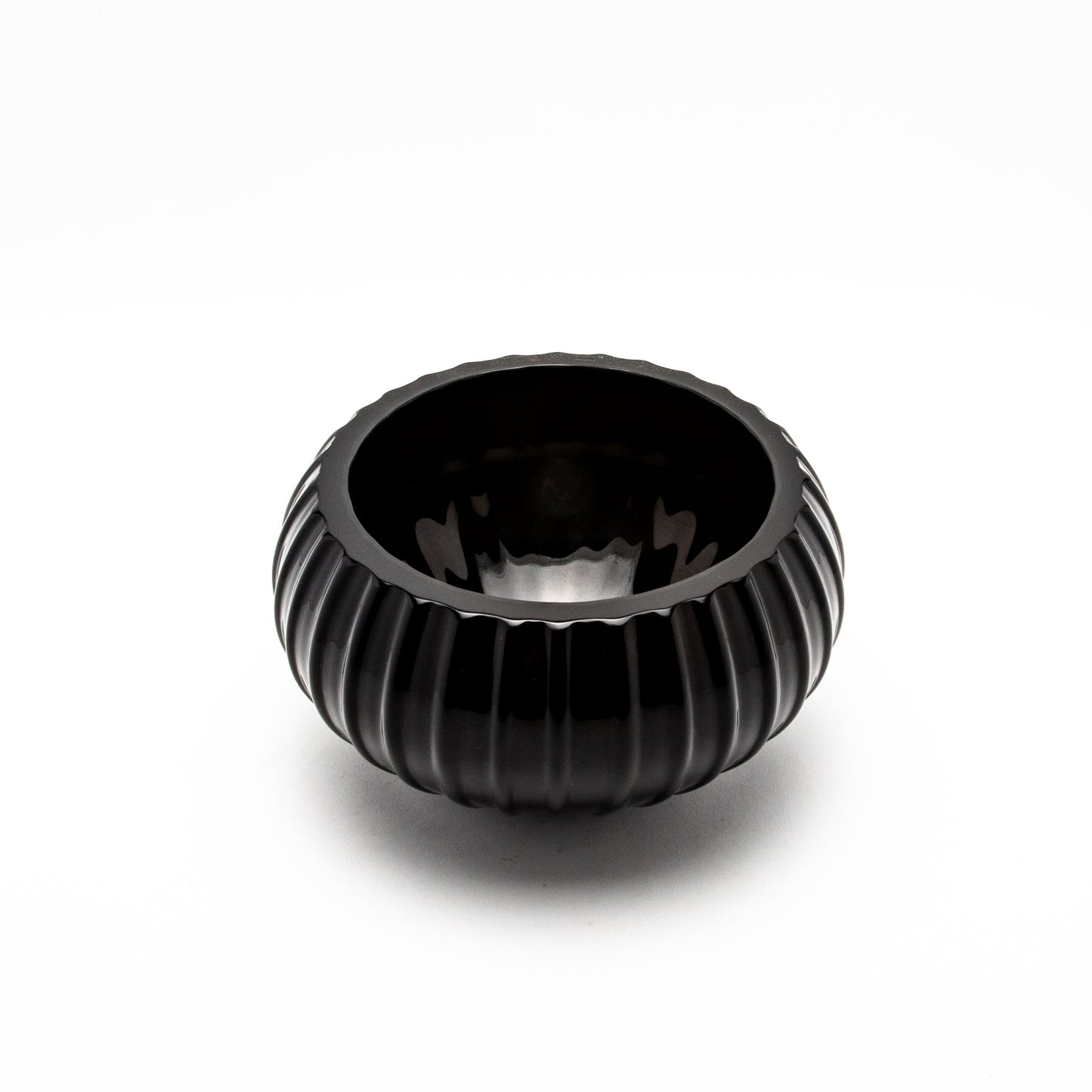 Hand-Blown Murano Modern Bowl in Onyx Black