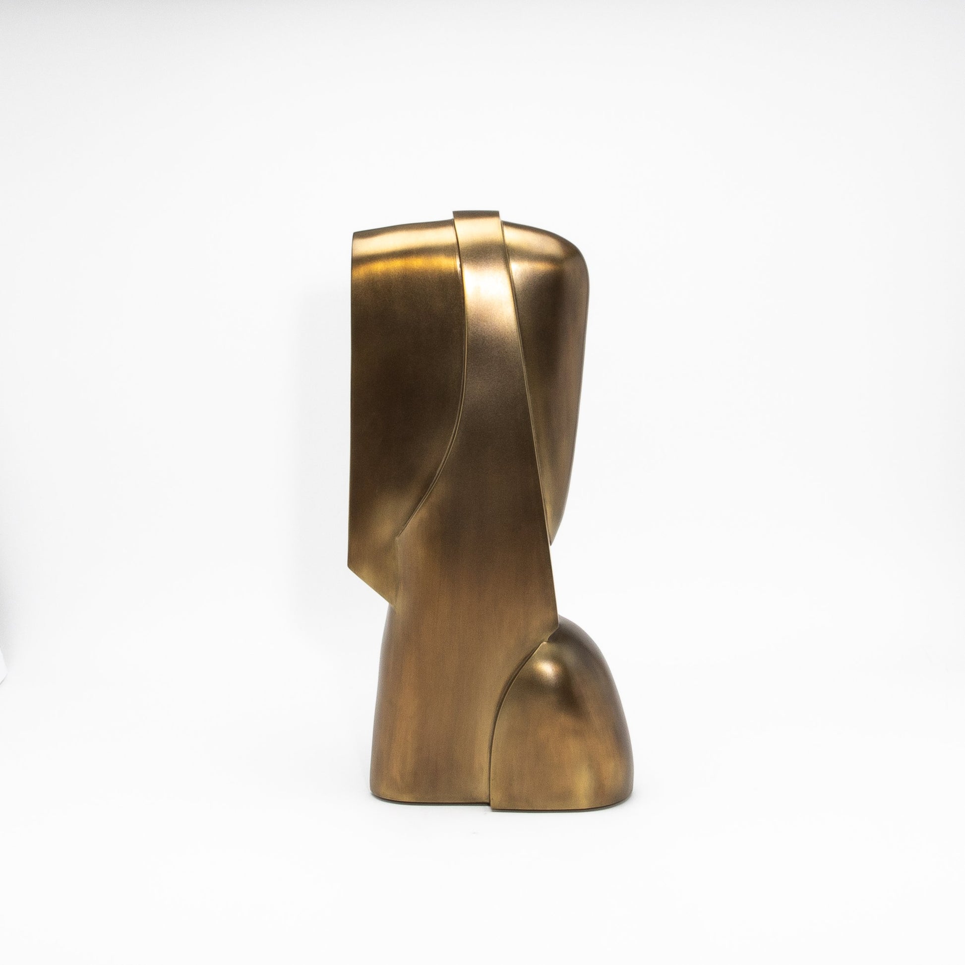 Modern Abstract Sculpture in Bronze Patina Brass by Patrick Coard Paris