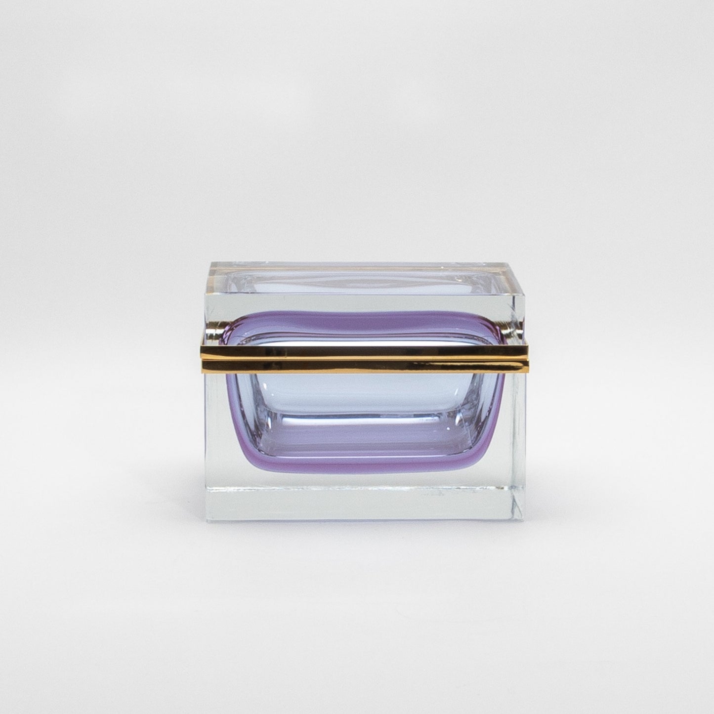 Murano Box with Brass Fittings in Alexandrite