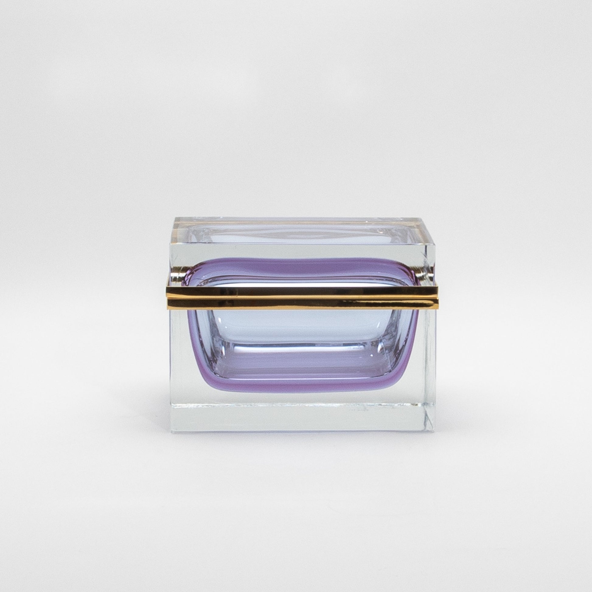 Murano Box with Brass Fittings in Alexandrite