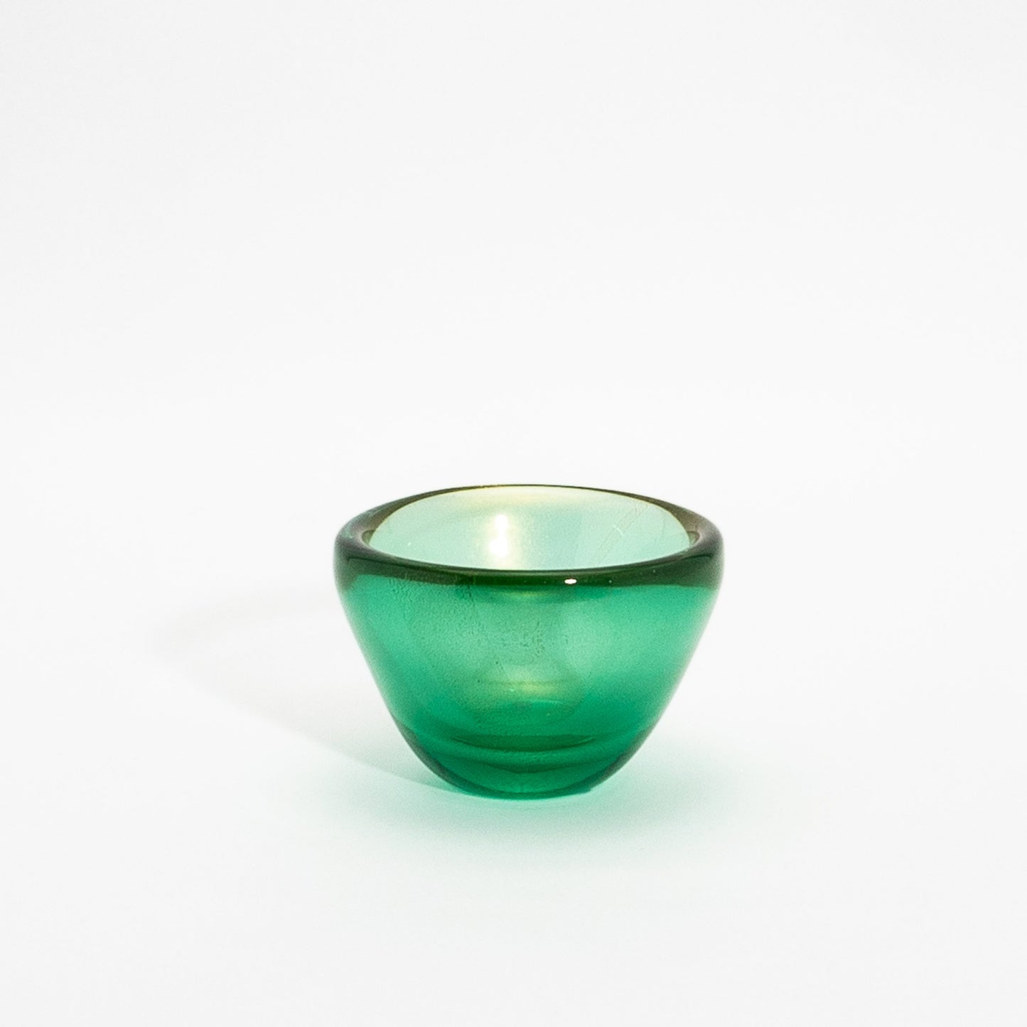Murano Bowl in Green with 24-Karat Gold Flecks