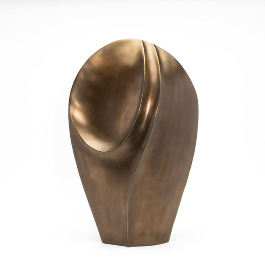Modern Abstract Sculpture in Bronze Patina Brass by Patrick Coard Paris