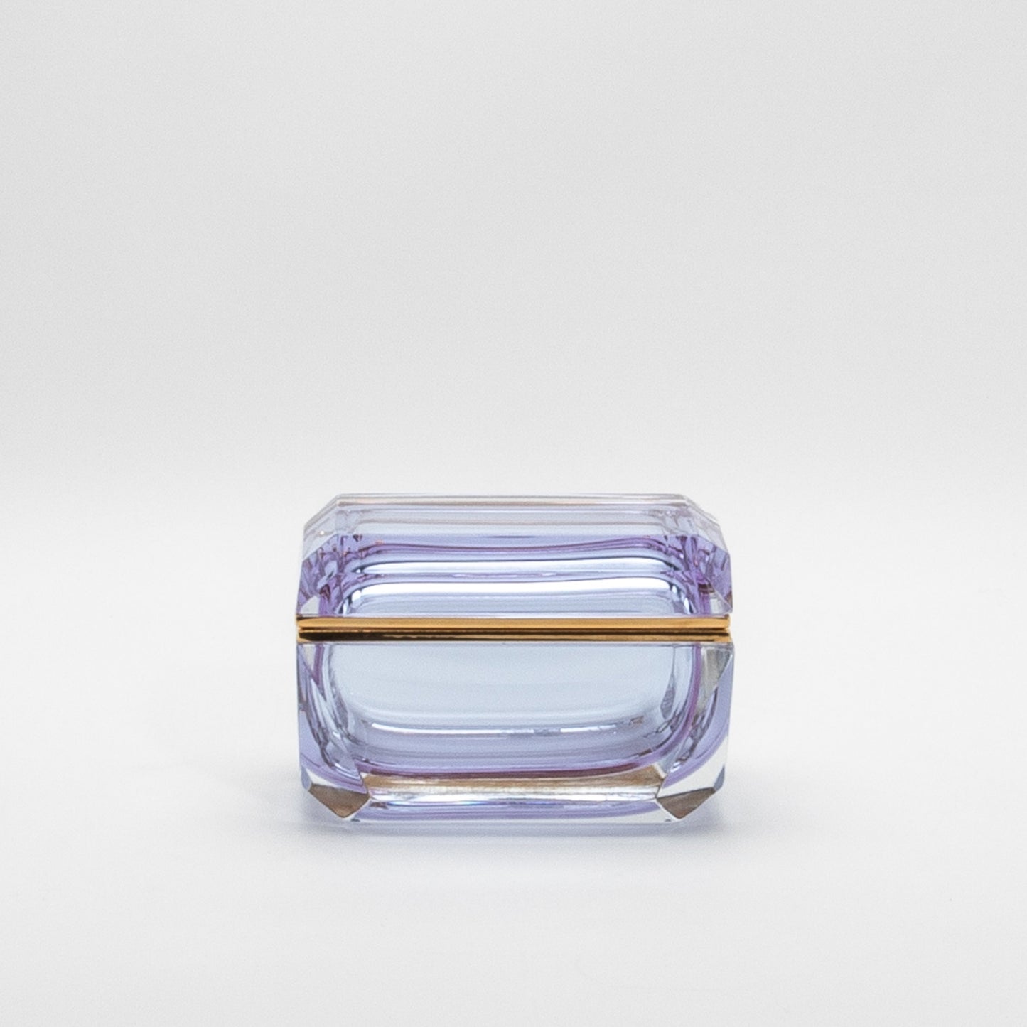 Murano Box with Edges and Brass Fittings in Alexanderite