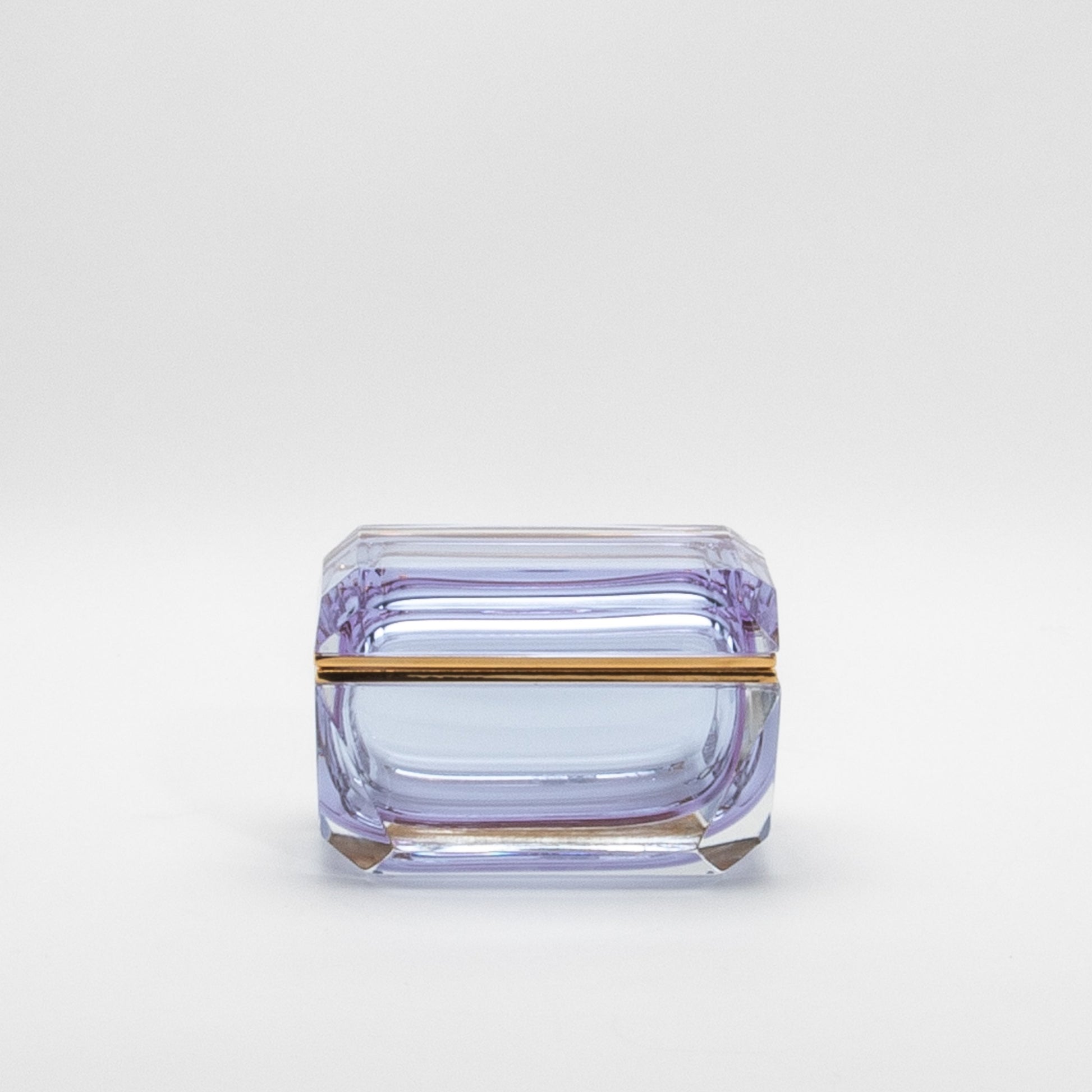 Murano Box with Edges and Brass Fittings in Alexanderite