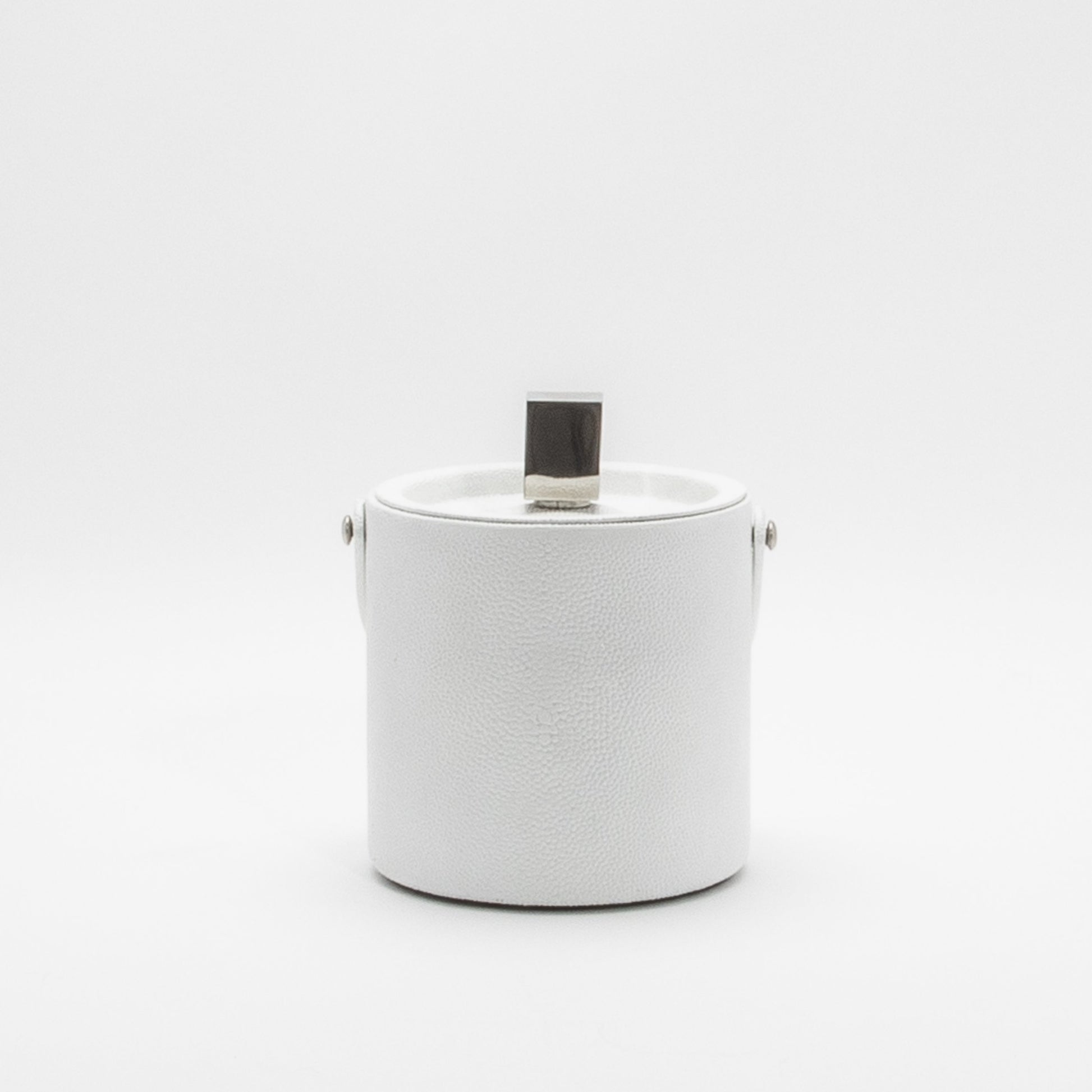 Ice Bucket in White Shagreen with Stainless Steel by KIFU Paris