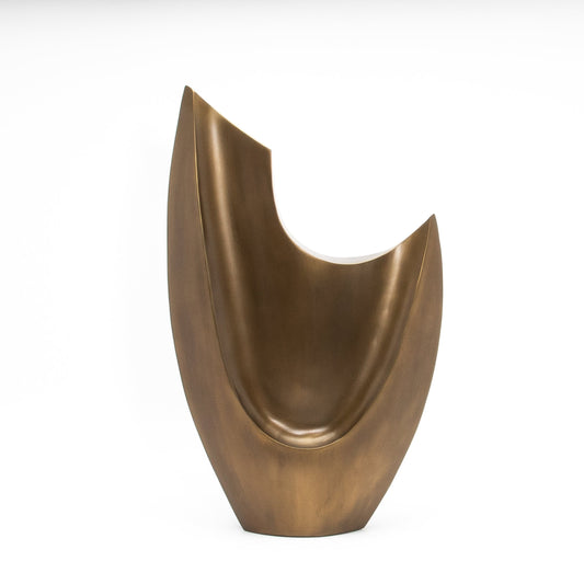 Modern Abstract Sculpture in Bronze Patina Brass by Patrick Coard Paris