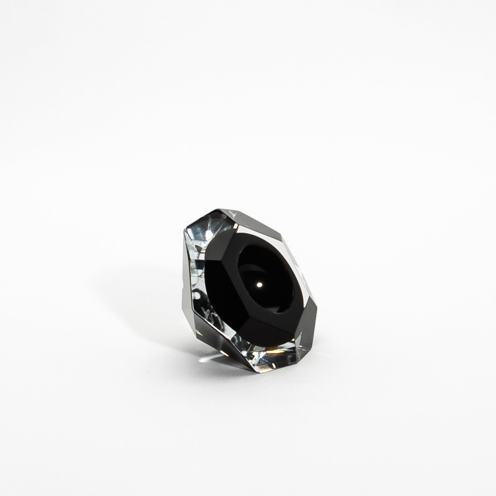 Murano Ashtray in Clear and Onyx Black