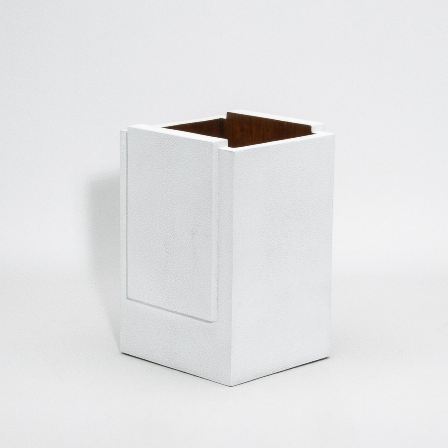 Waste Bin in White Shagreen by R&Y Augousti