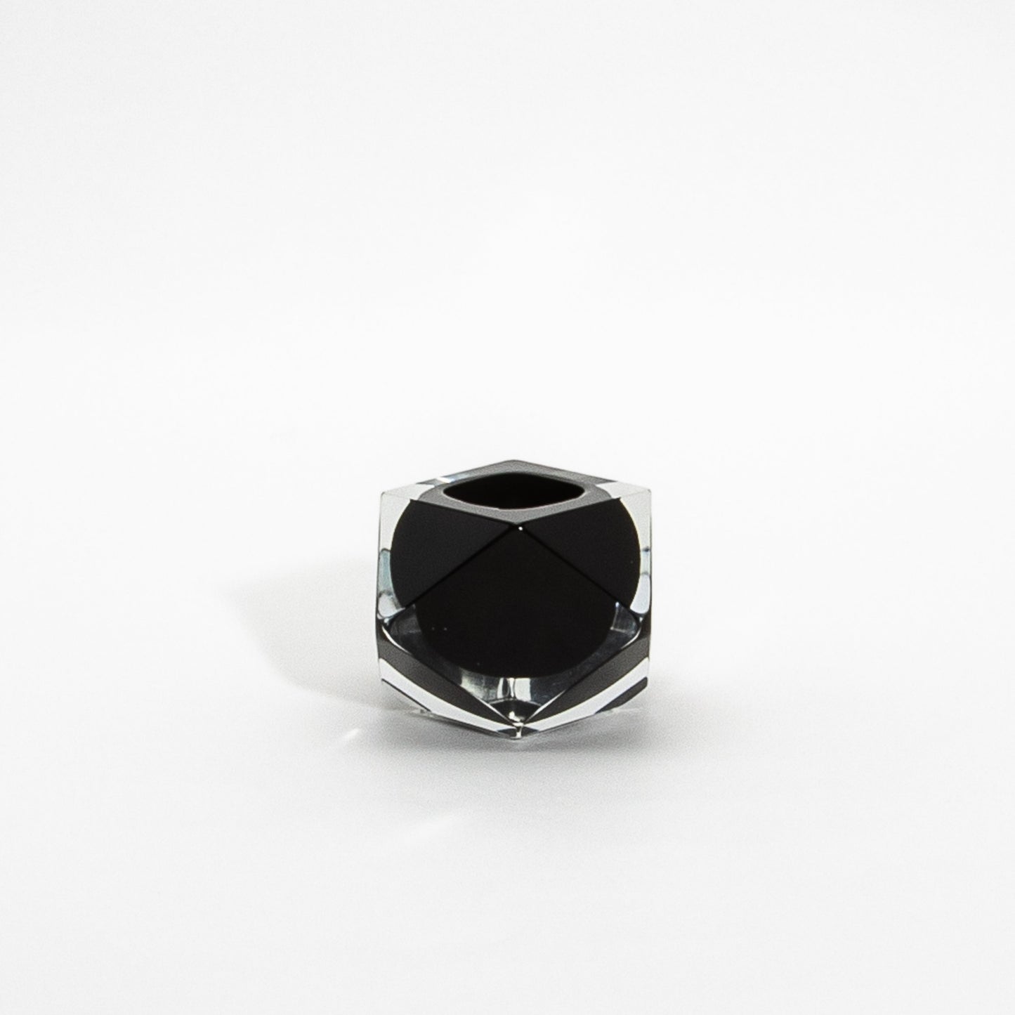 Murano Ashtray in Clear and Onyx Black