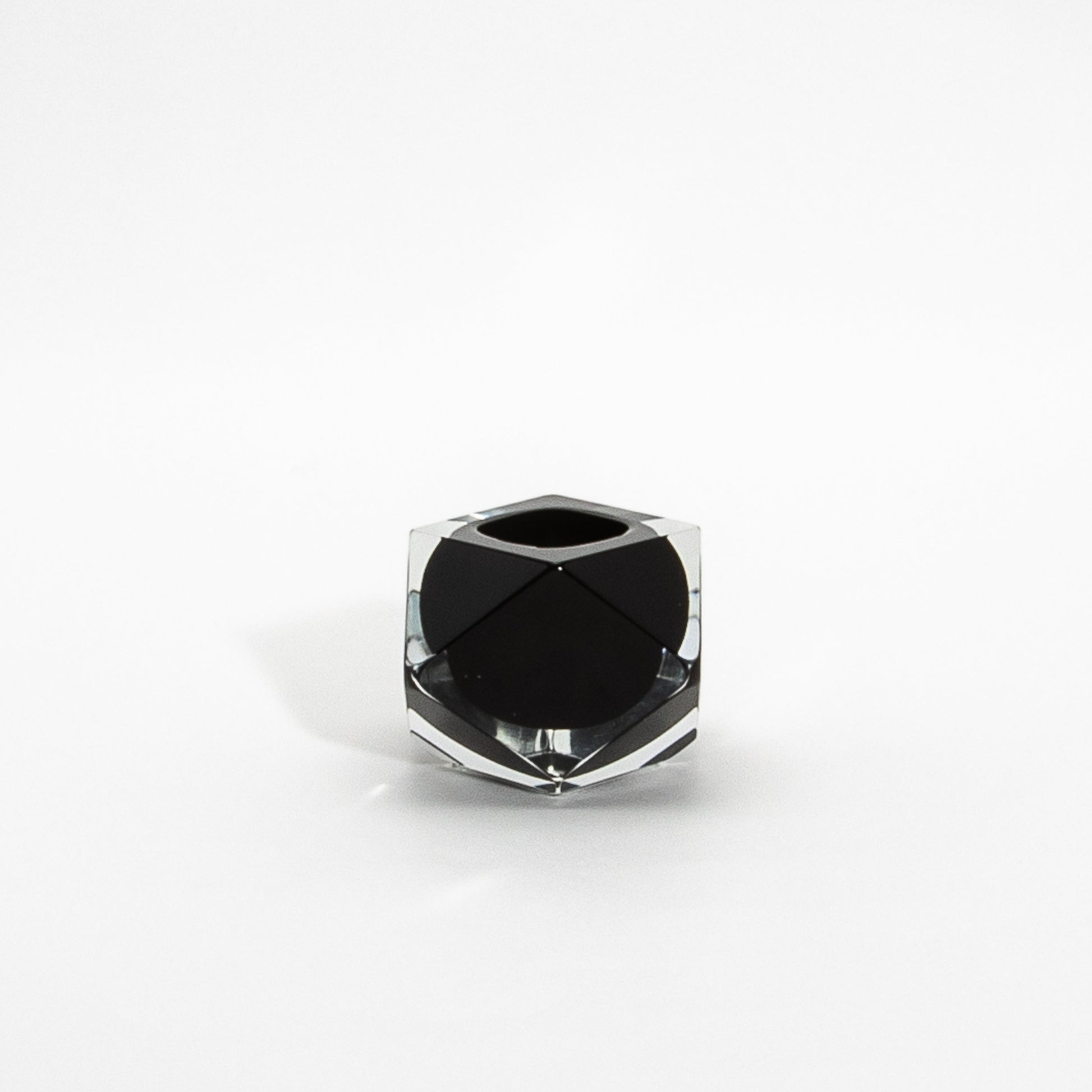 Murano Ashtray in Clear and Onyx Black