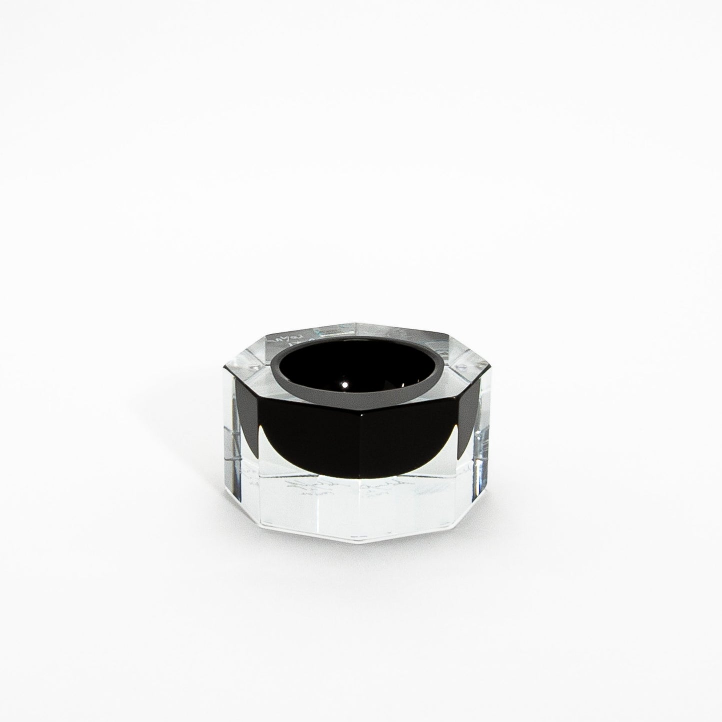 Murano Ashtray in Clear and Onyx Black