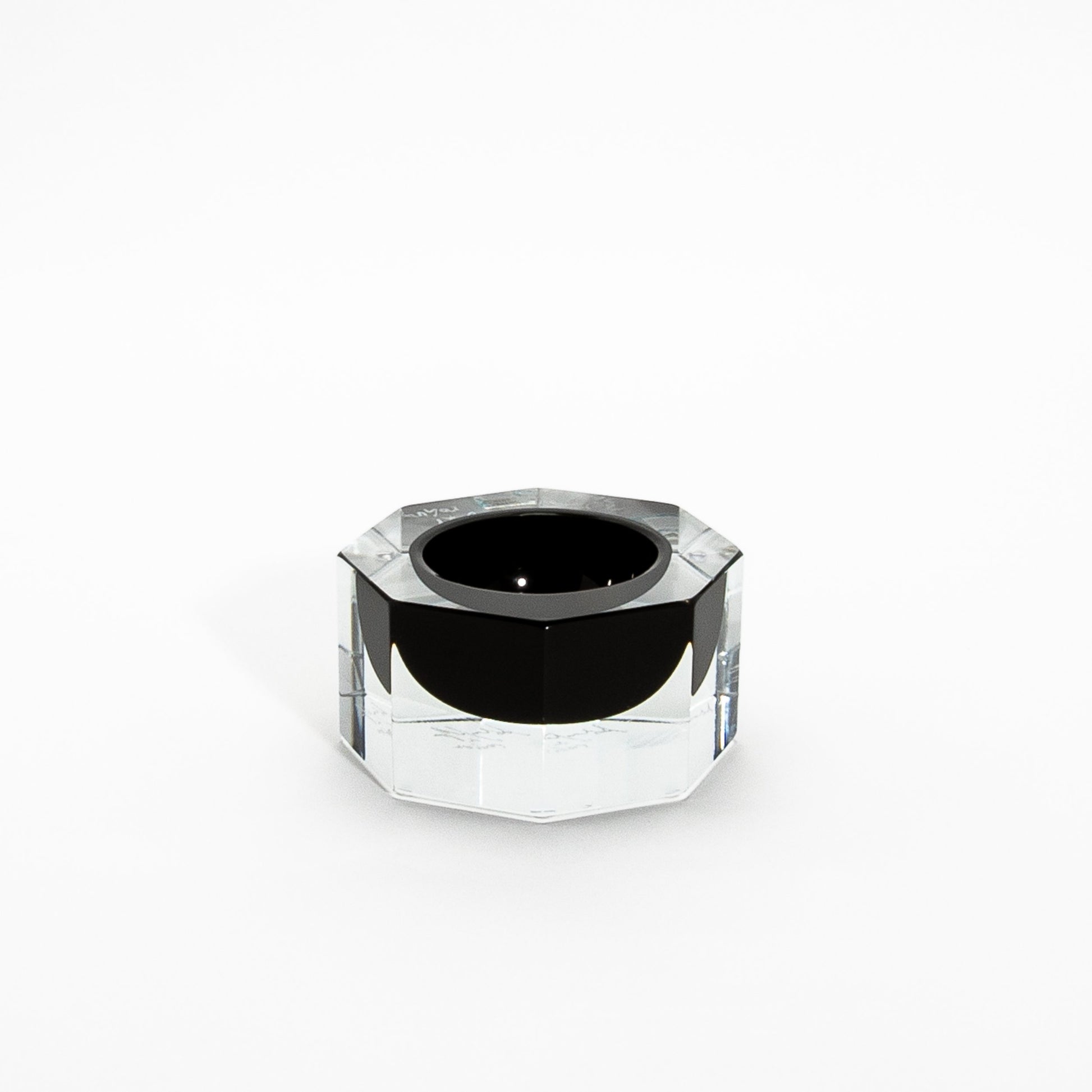 Murano Ashtray in Clear and Onyx Black