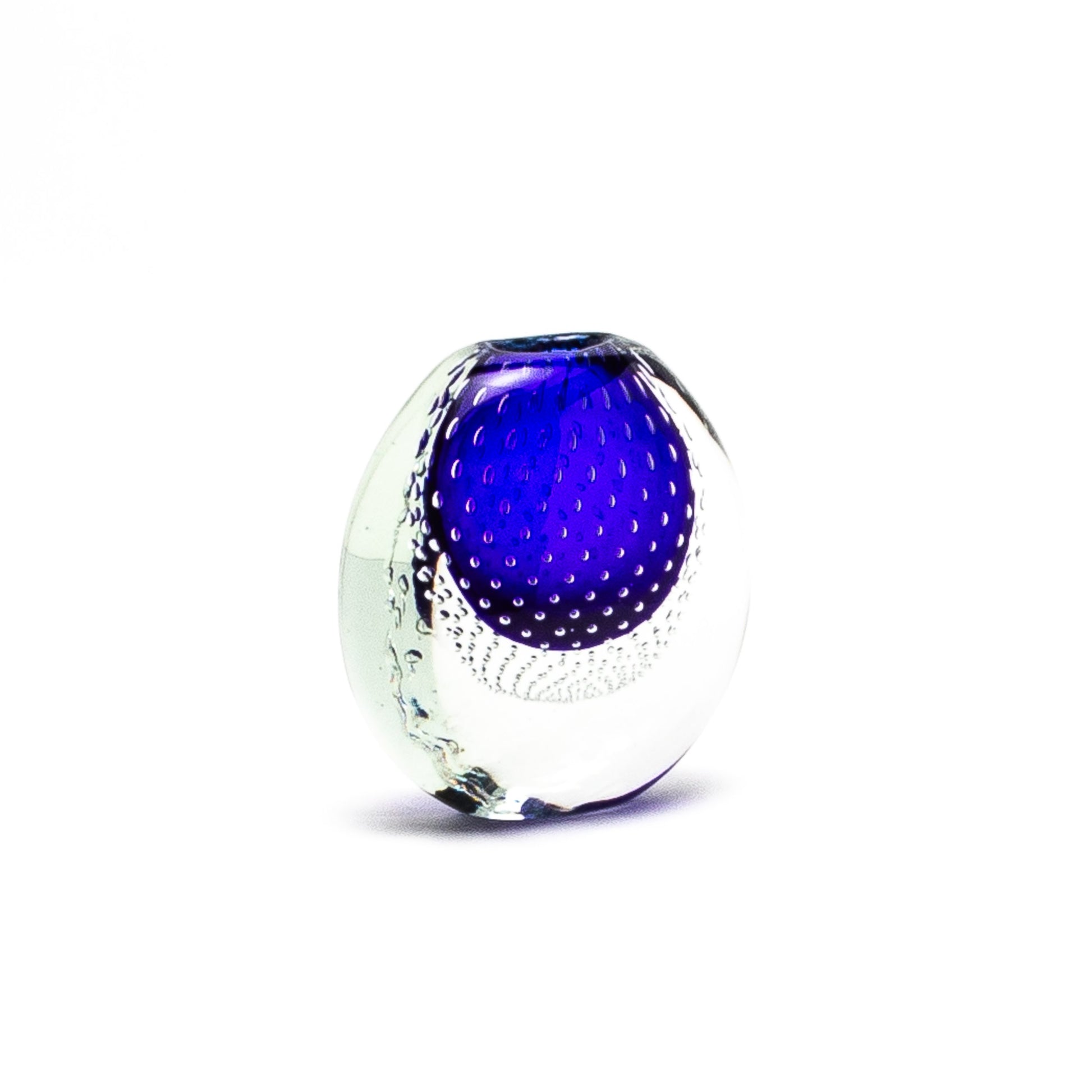 Murano Vase in Cobalt Blue with Bubbles