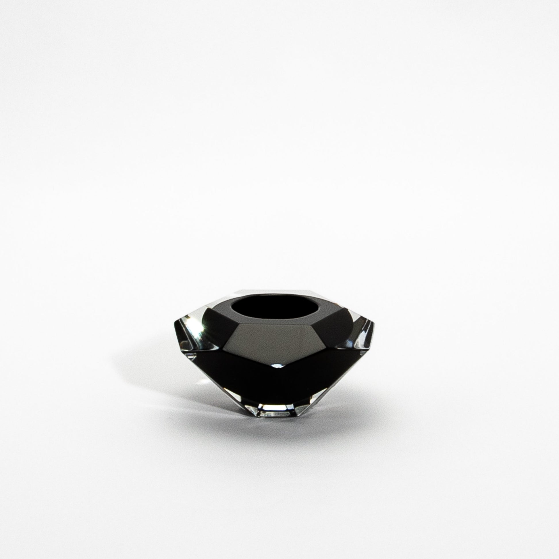Murano Ashtray in Clear and Onyx Black